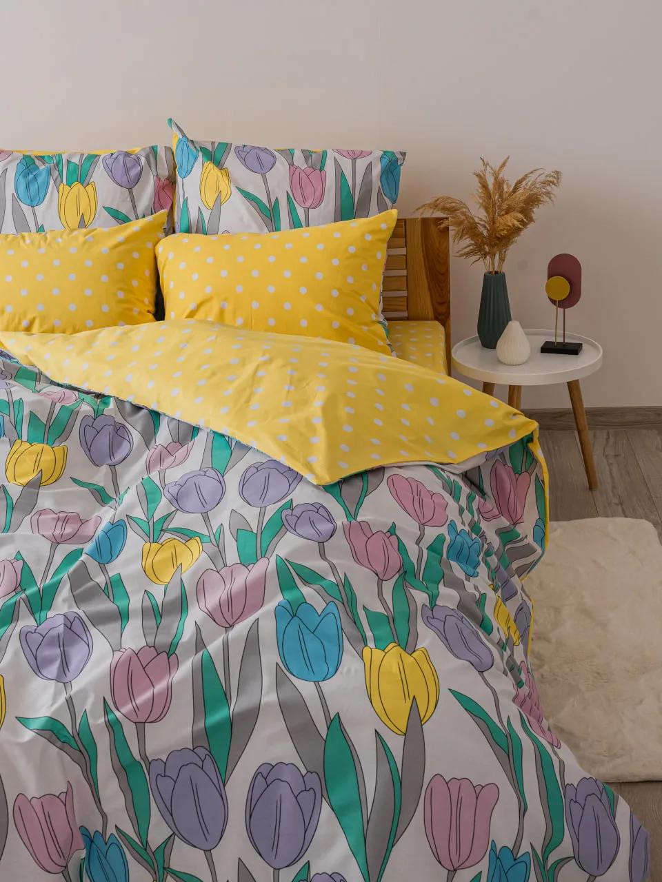 Комплект постельного белья "ТЕП" Bright Tulips, двуспальное - Фото 5