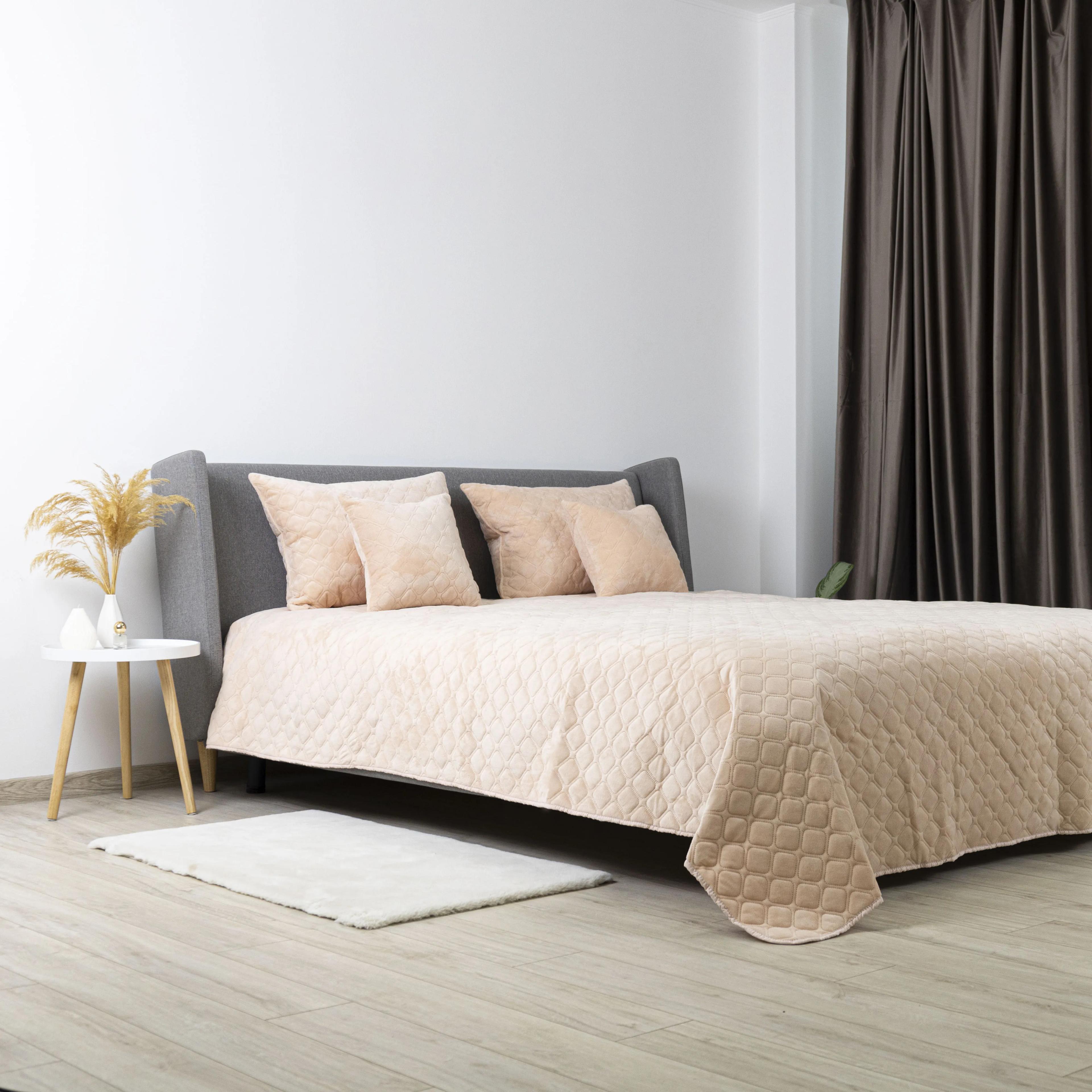 Bed Covers TEP "VELOUR" Peach/Rhombus round, 150x210 - Photo 16