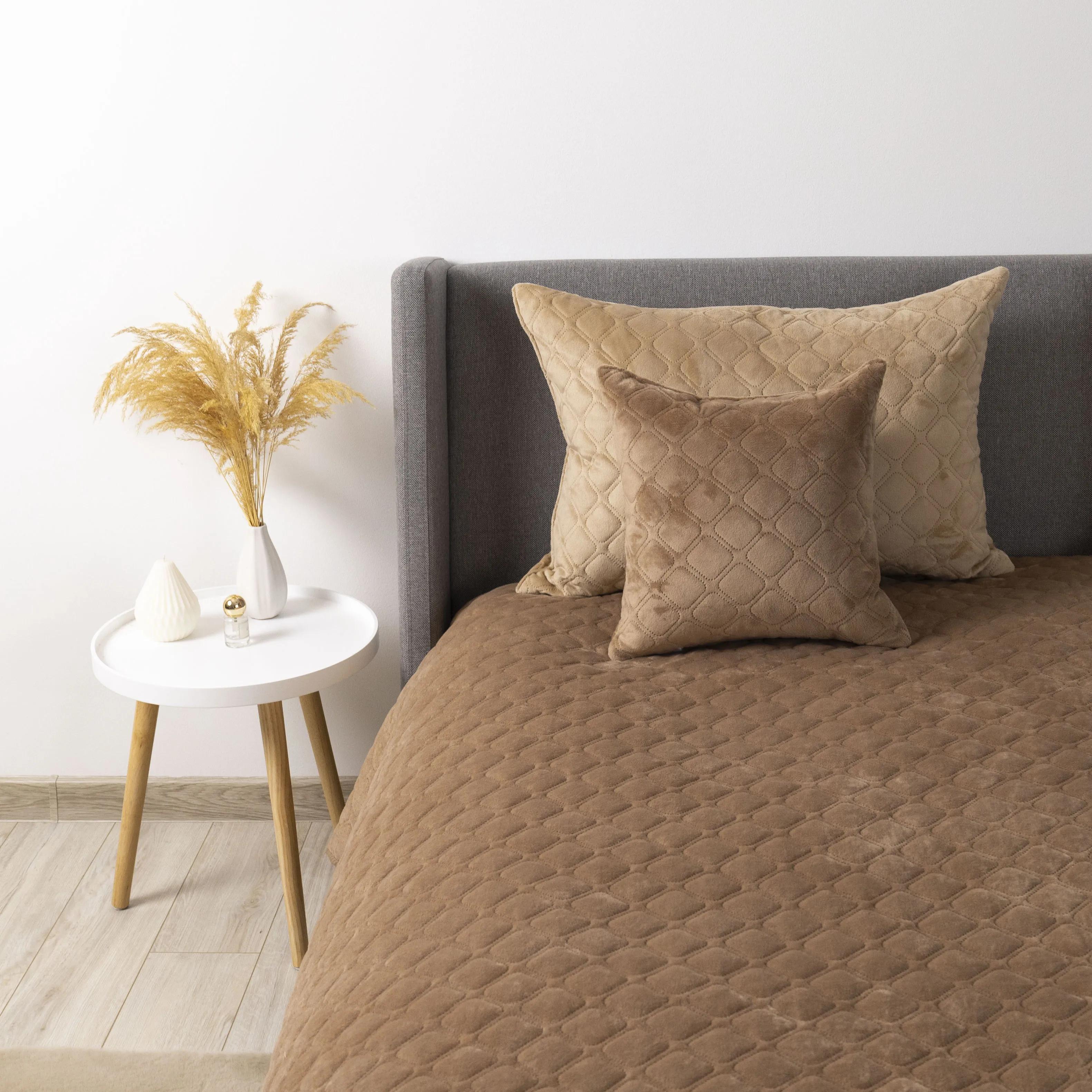 Bed Covers TEP "VELOUR" Cappuccino/Rhombus round, 150x210 - Photo 9