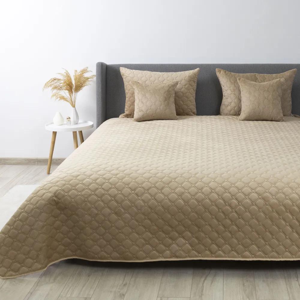 Покривало ТЕП "VELOUR" Золотий беж/Ромб круглий, 240x260 - Фото 7