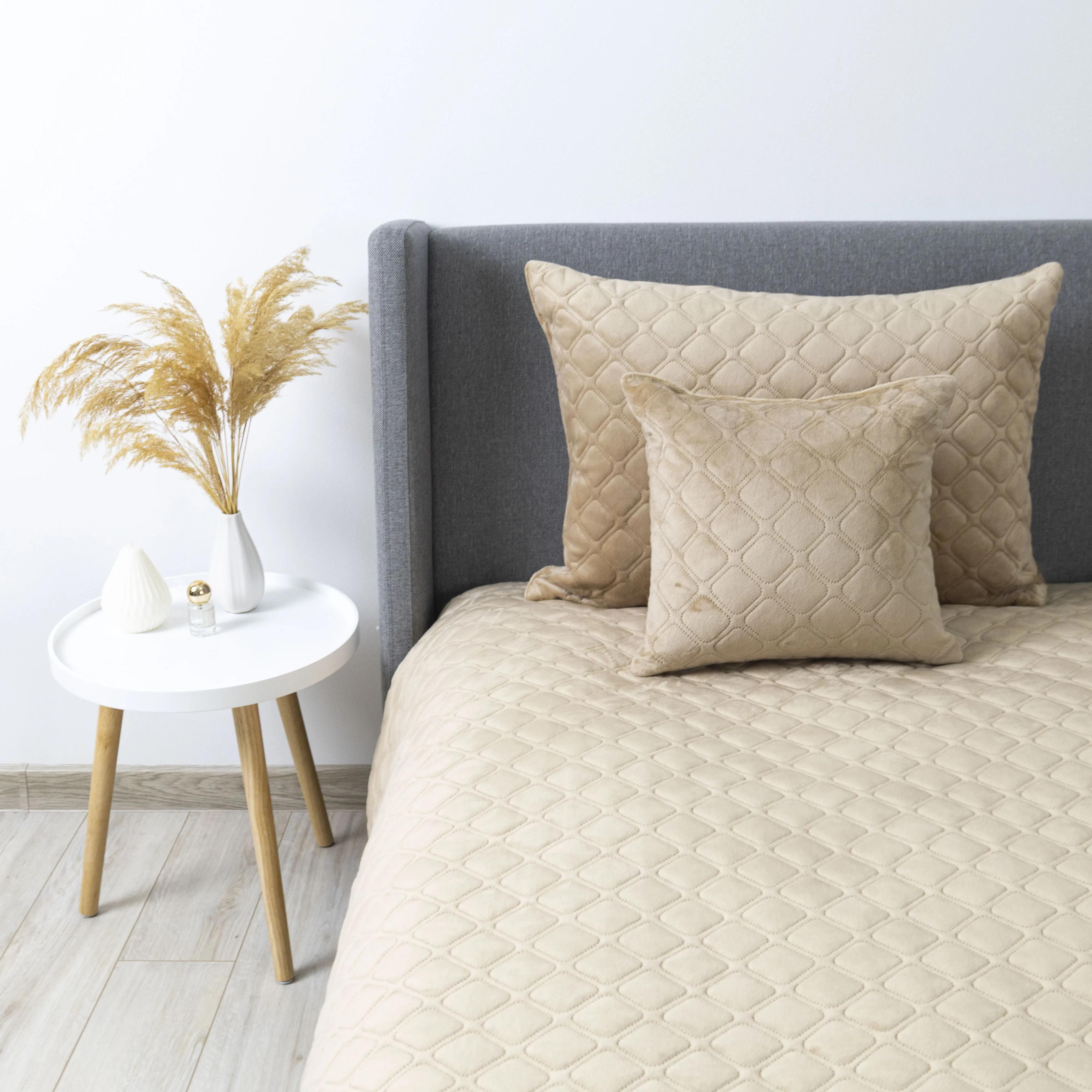 Bed Covers TEP "VELOUR" Golden Beige/Rhombus round, 240x260 - Photo 9