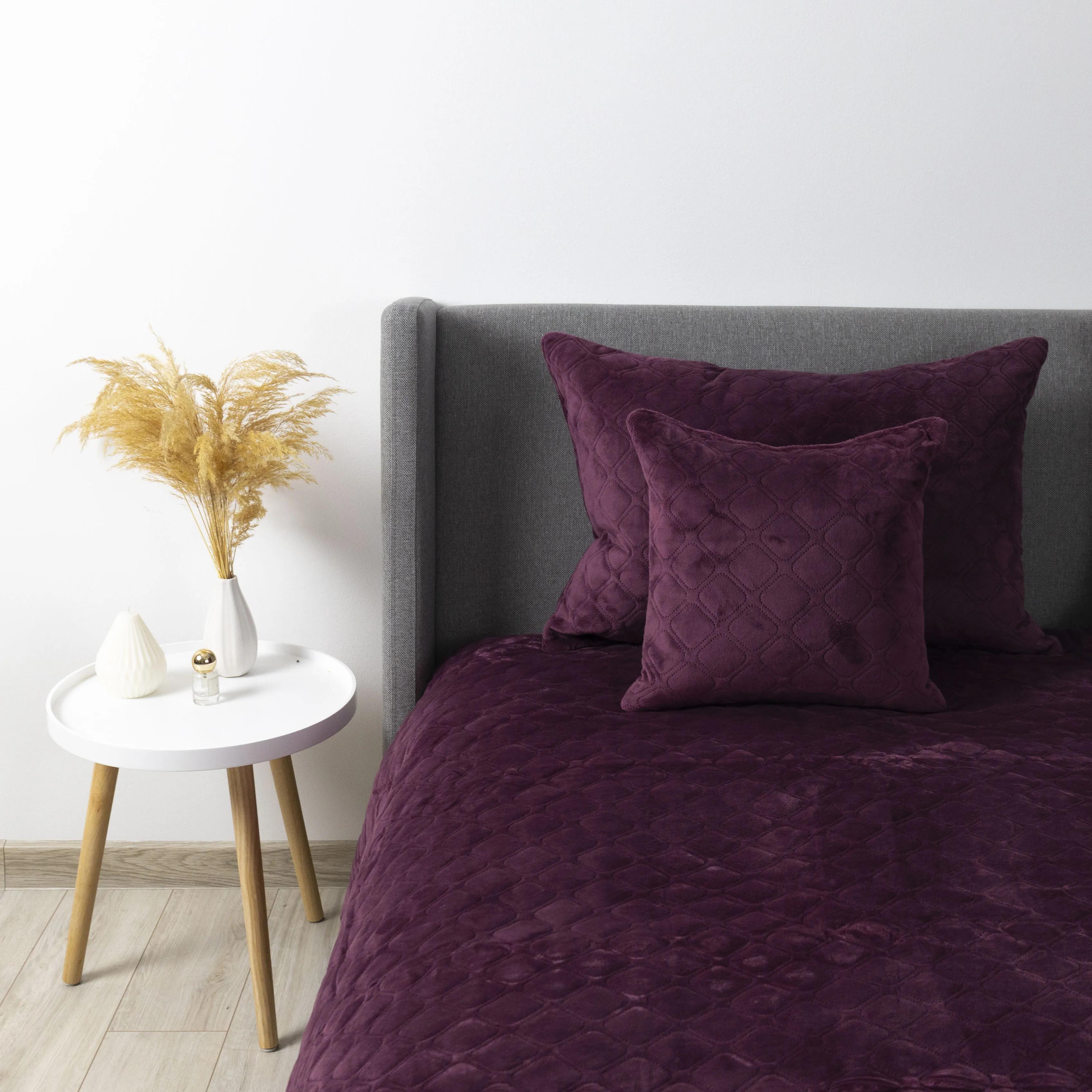 Bed Covers TEP "VELOUR" Burgundy/Rhombus round, 150x210 - Photo 9