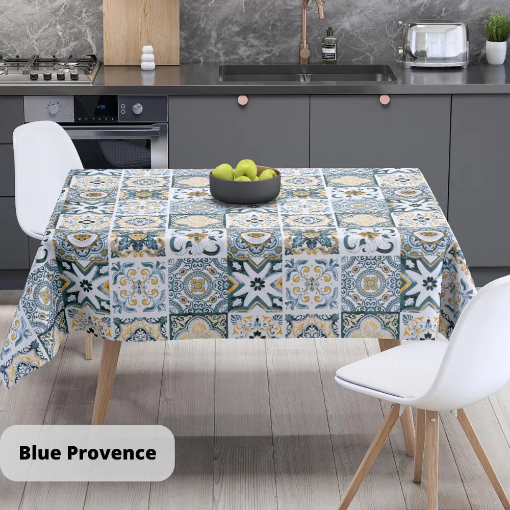 Tablecloth "Panama" water repellent Blue Provence
