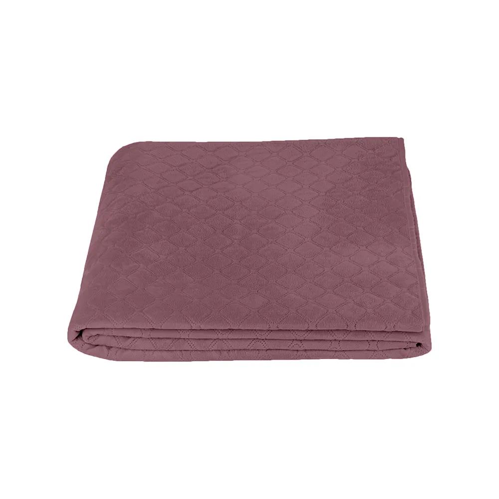 Bed Covers "VELOUR" Mesa rose/Rhombus round, 220x240 - Photo 3