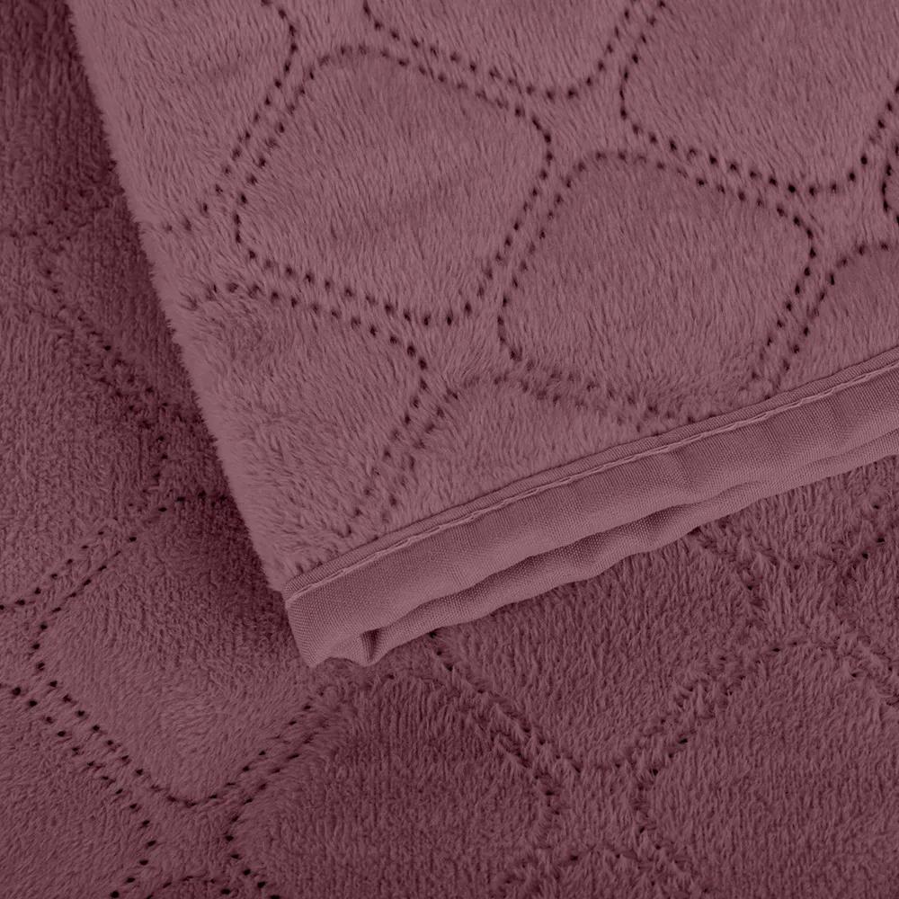 Bed Covers "VELOUR" Mesa rose/Rhombus round, 220x240 - Photo 4