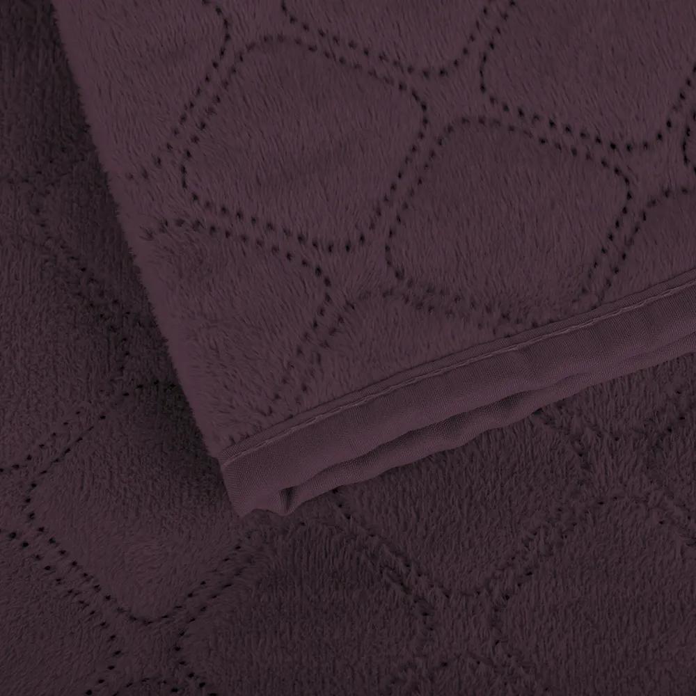 Bed Covers TEP "VELOUR" Burgundy/Rhombus round, 150x210 - Photo 4