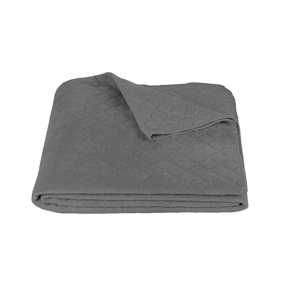 Bed Covers TEP "VELOUR" Gray/Rhombus round, 240x260 - Photo 2
