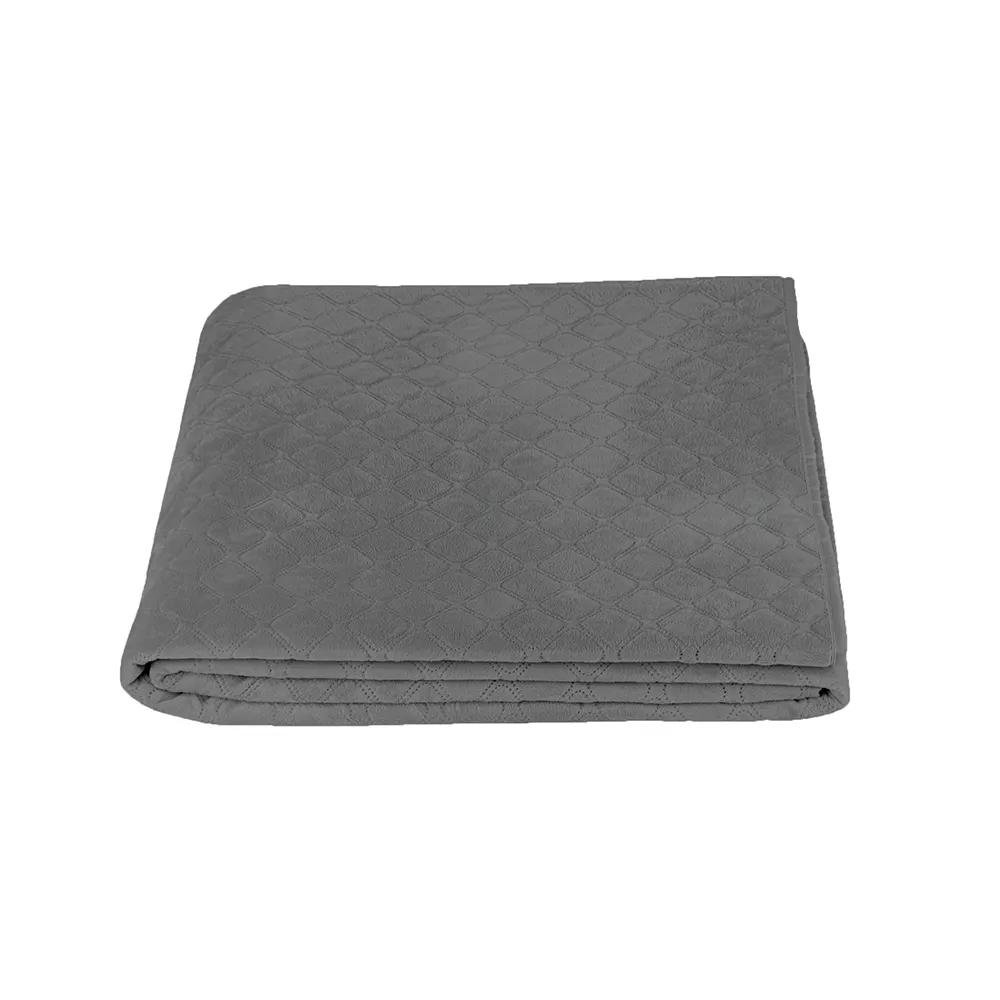 Bed Covers TEP "VELOUR" Gray/Rhombus round, 240x260 - Photo 3
