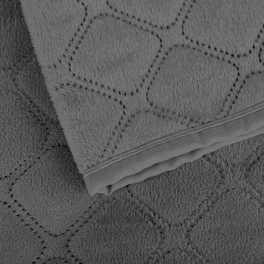 Bed Covers TEP "VELOUR" Gray/Rhombus round, 240x260 - Photo 4