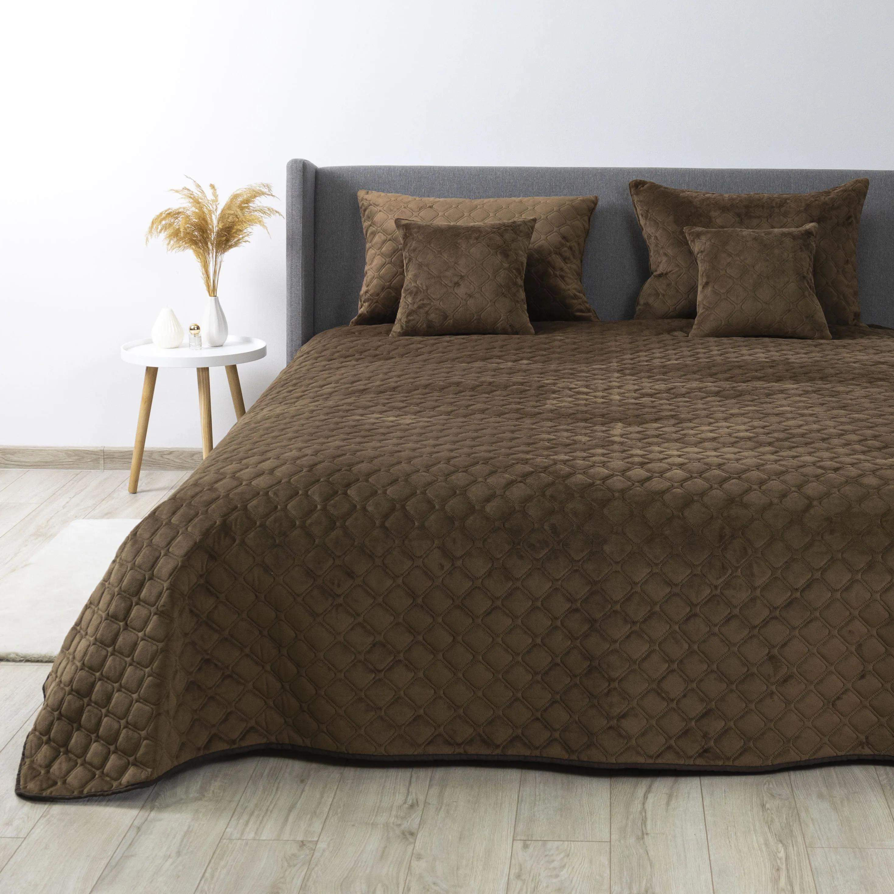 Bed Covers TEP "VELOUR" Brown/Rhombus round
