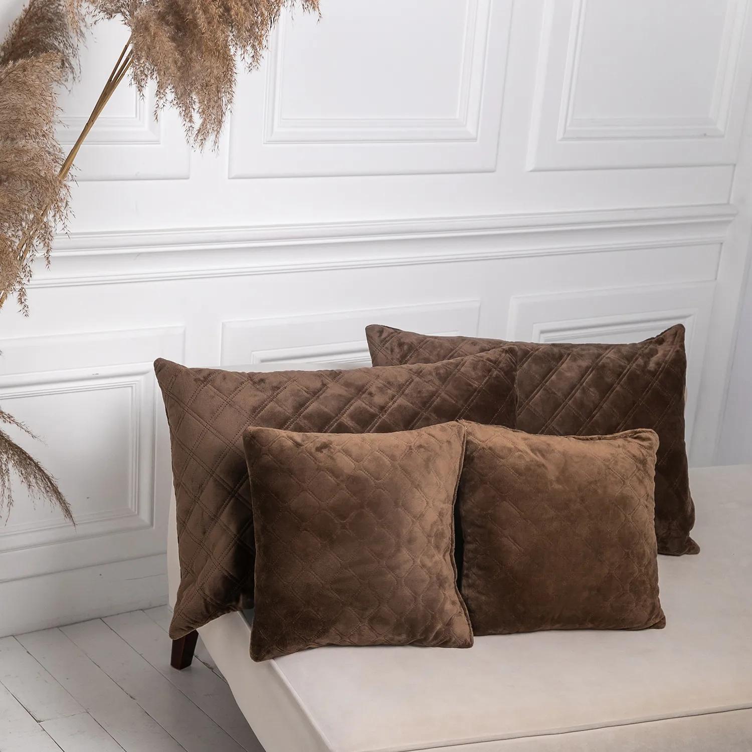 Подушка декоративная "VELOUR" Коричневая,  - Фото 7