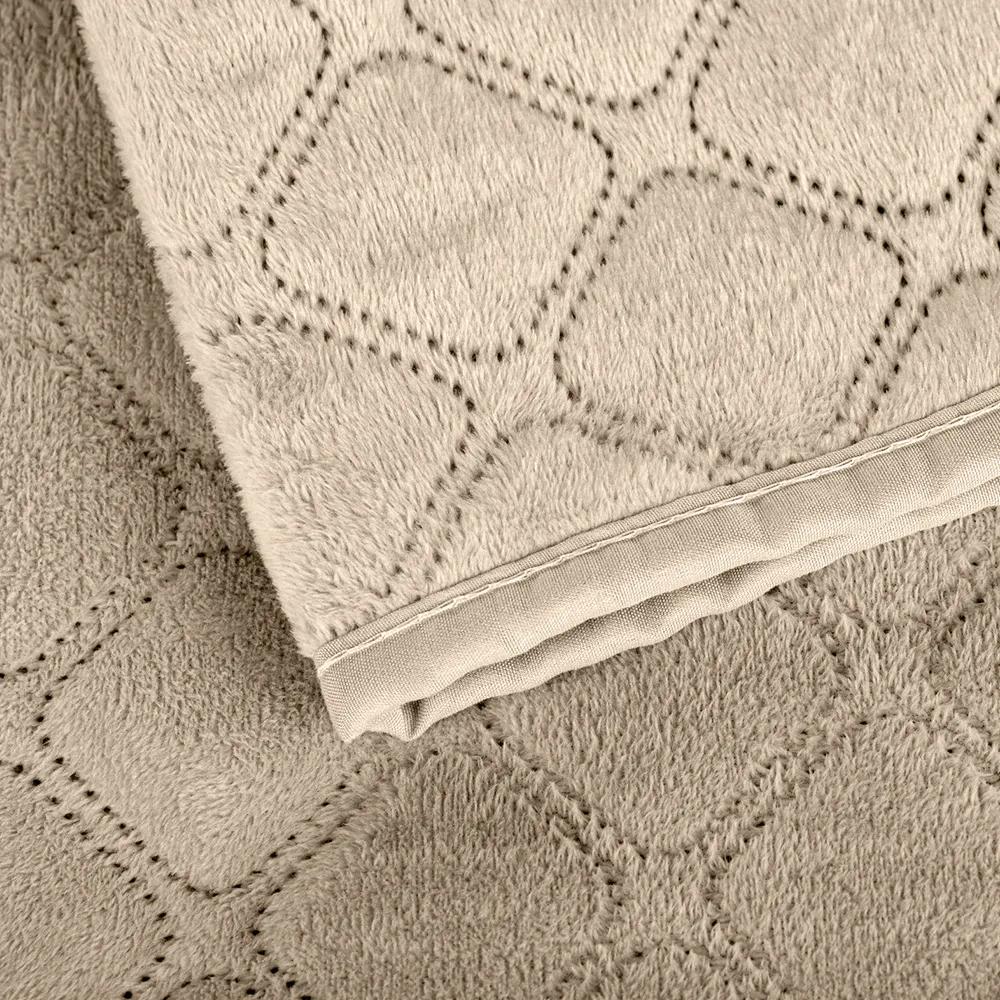 Bed Covers TEP "VELOUR" Golden Beige/Rhombus round, 240x260 - Photo 4