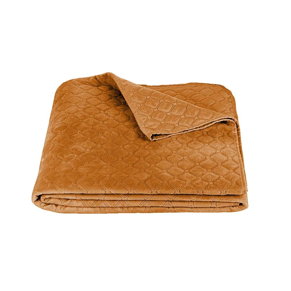 Bed Covers TEP "VELOUR" Coffee/Rhombus round, 220x240 - Photo 4