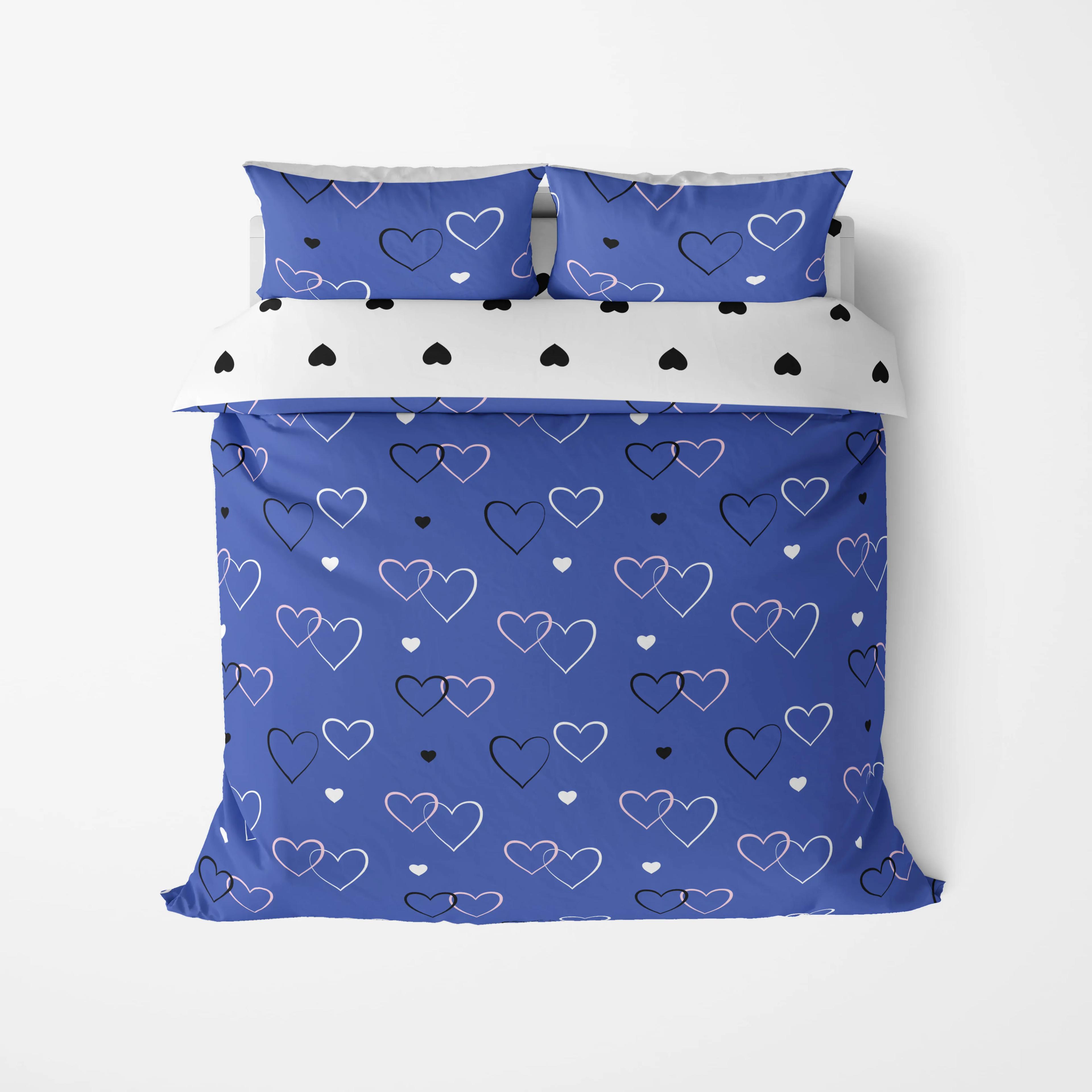 Постельное белье ТЕП "Happy Sleep" Navy Blue Love, 50x70, двуспальное - Фото 2