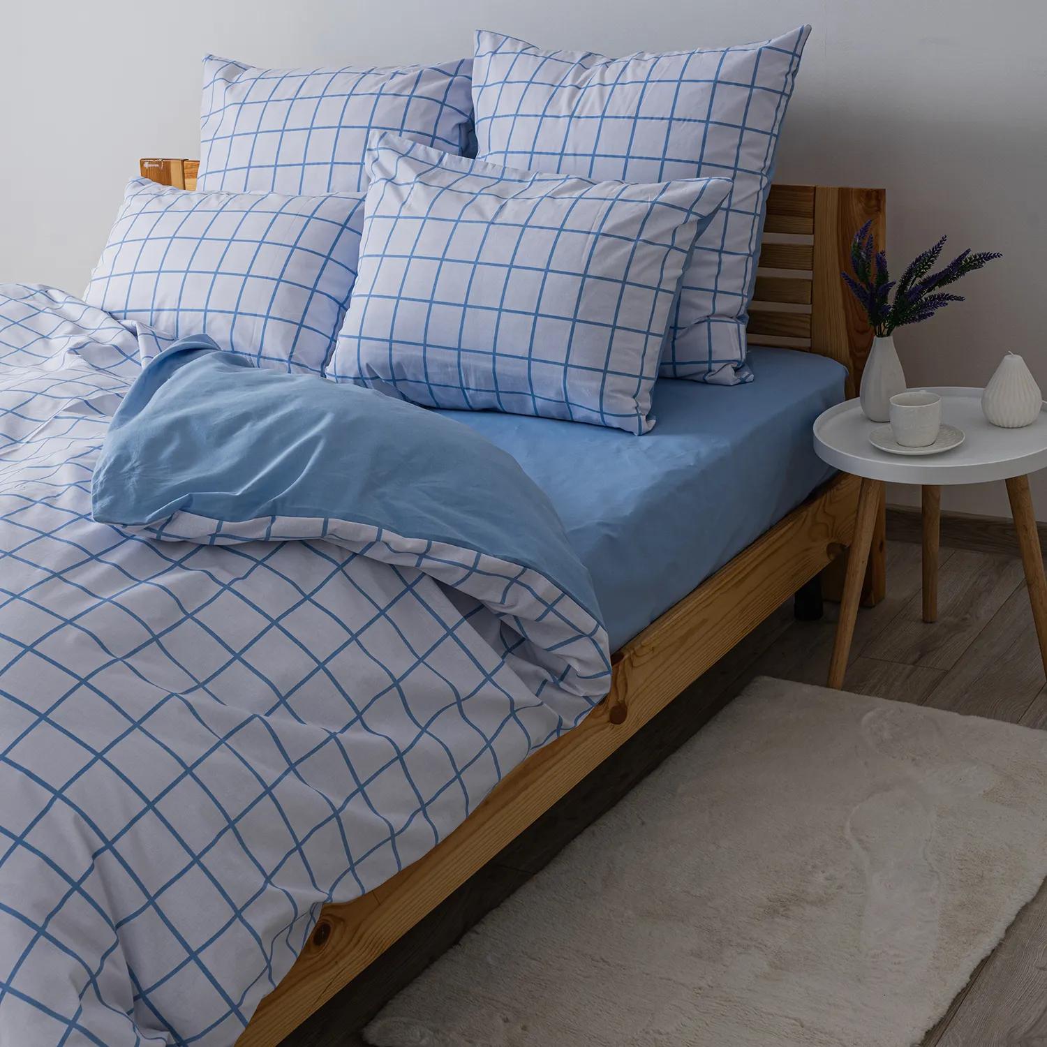 Постельное белье "ТЕП" Blue Check, 70x70, евро - Фото 4