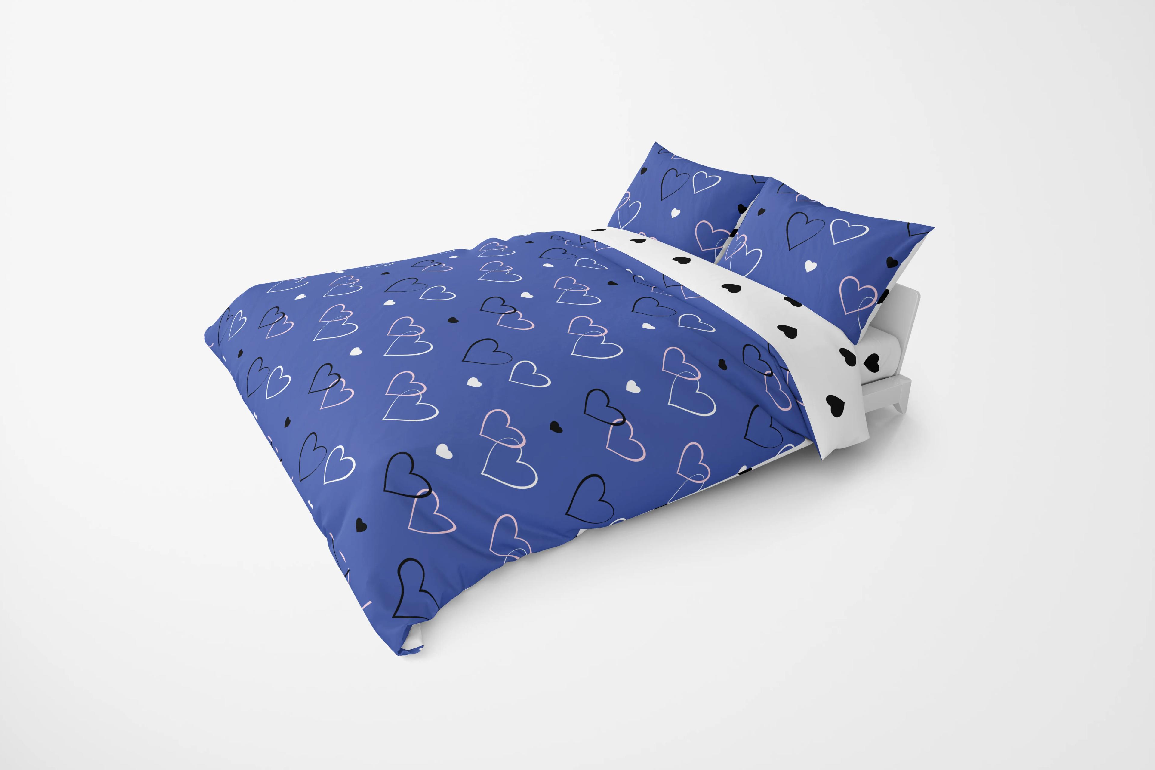 Bedding Set "TEP" Navy Blue Love, 70x70, two-bedroom - Photo 3