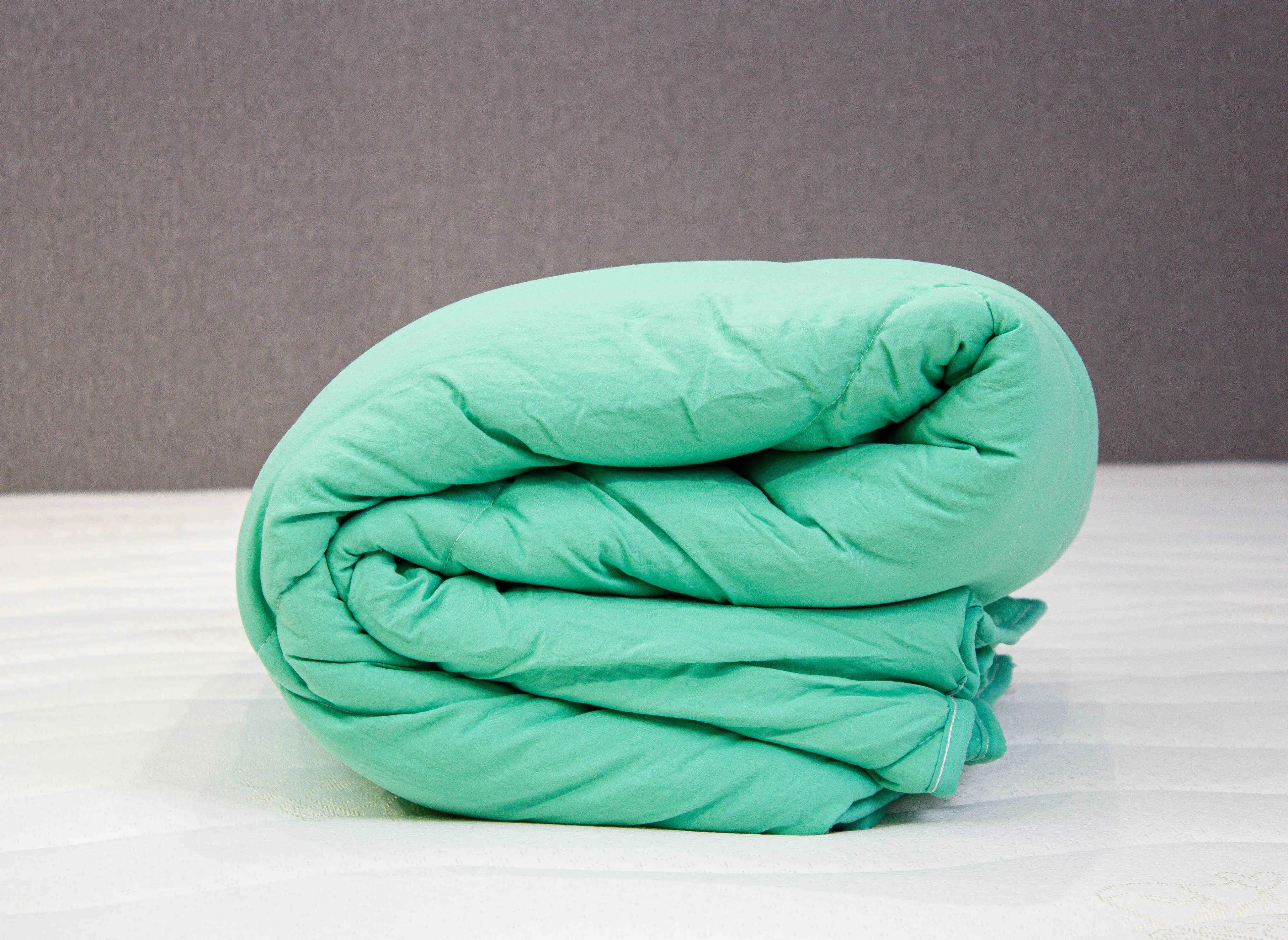 Blanket "WASHED COTTON" green in shades, 140x200 - Photo 5