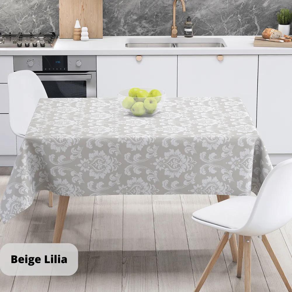 Tablecloth "Panama" water repellent Beige Lilia