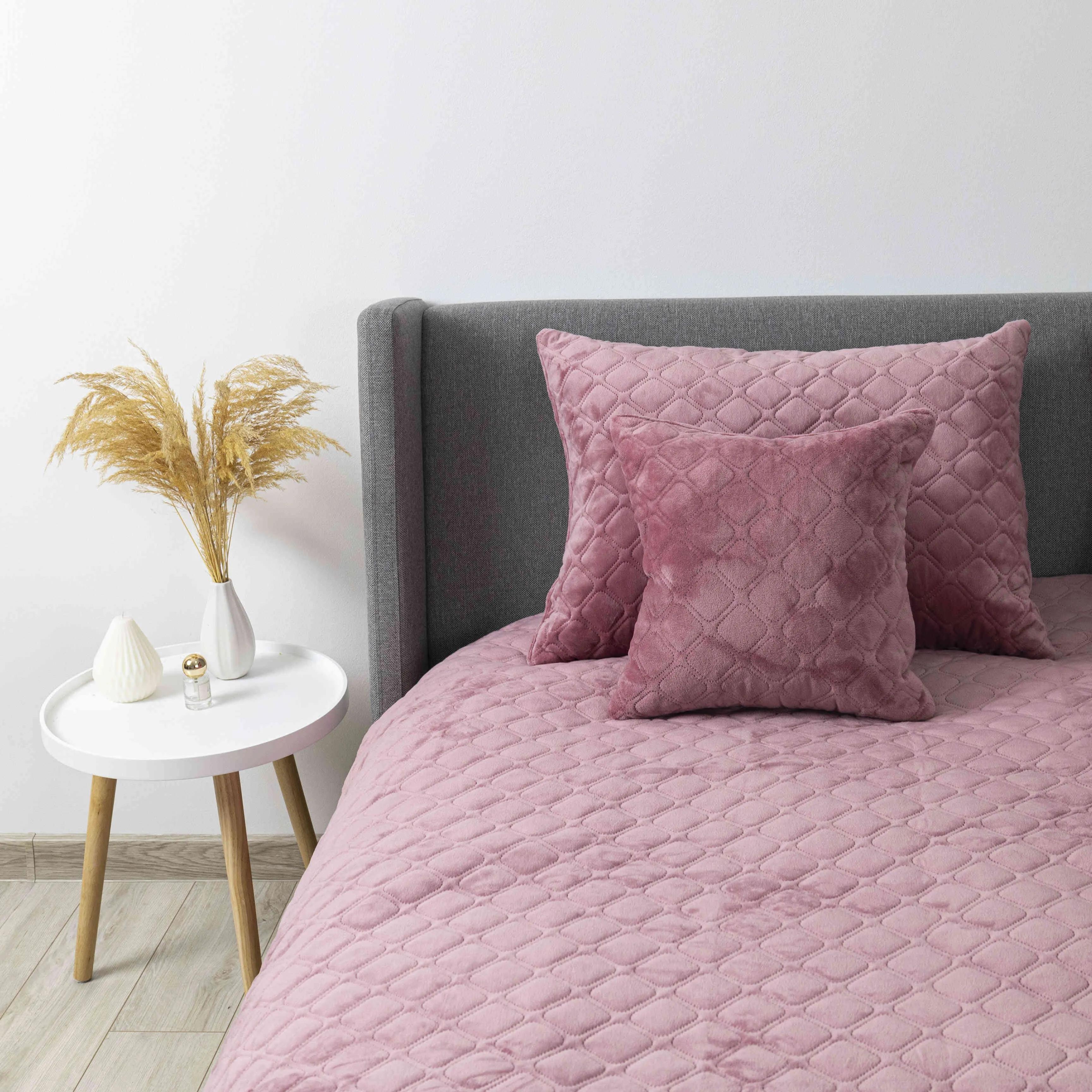 Bed Covers "VELOUR" Mesa rose/Rhombus round, 220x240 - Photo 9