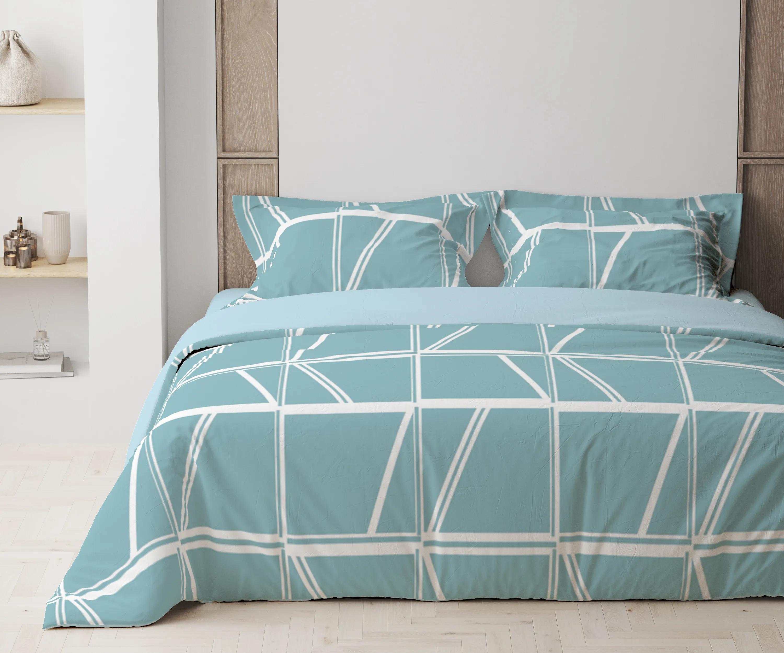 Bedding Set "TEP" Aqua Grid