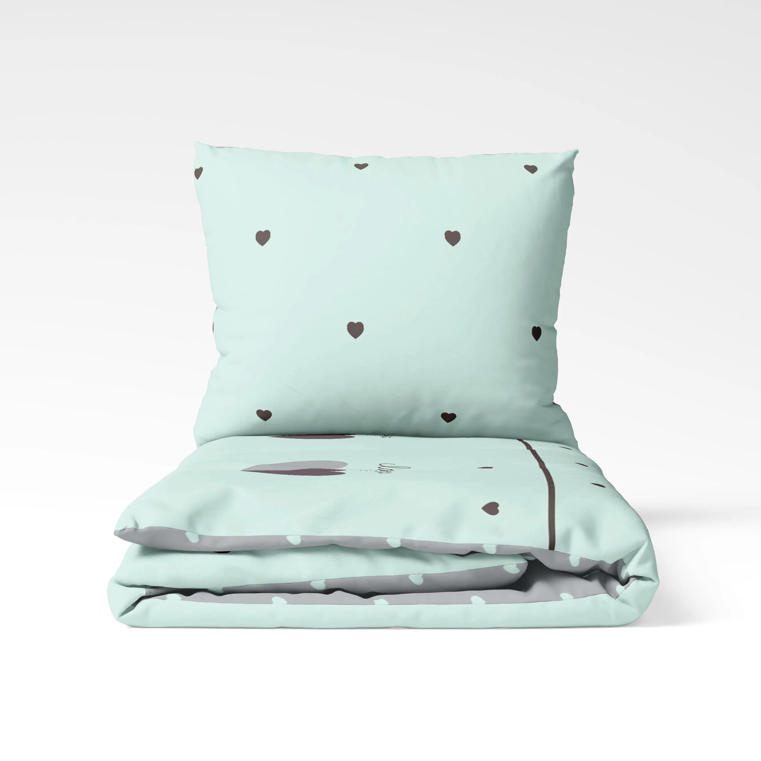 Постельное белье ТЕП "Happy Sleep" Mint&Grey Hearts, 50x70