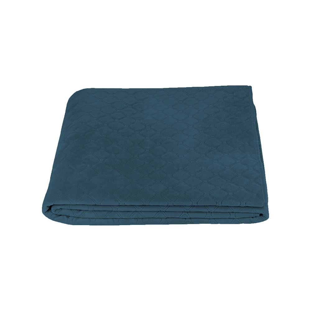 Bed Covers "VELOUR" Blue/Rhombus round, 150x210 - Photo 4
