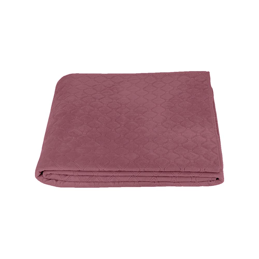 Bed Covers "VELOUR" Mesa rose/Rhombus round, 150x210 - Photo 2