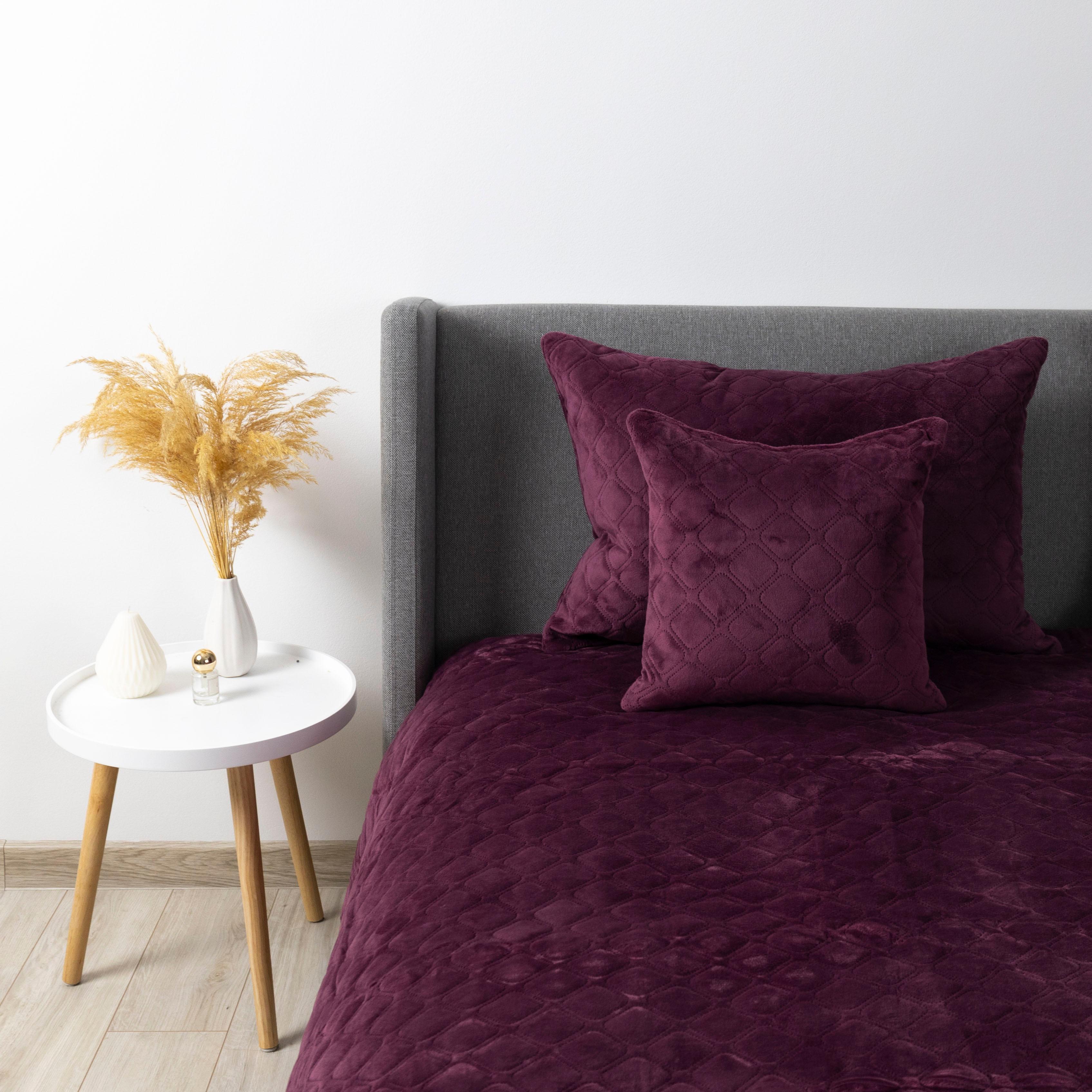 Покривало ТЕП "VELOUR" Бордо/Ромб круглий, 180x240 - Фото 8
