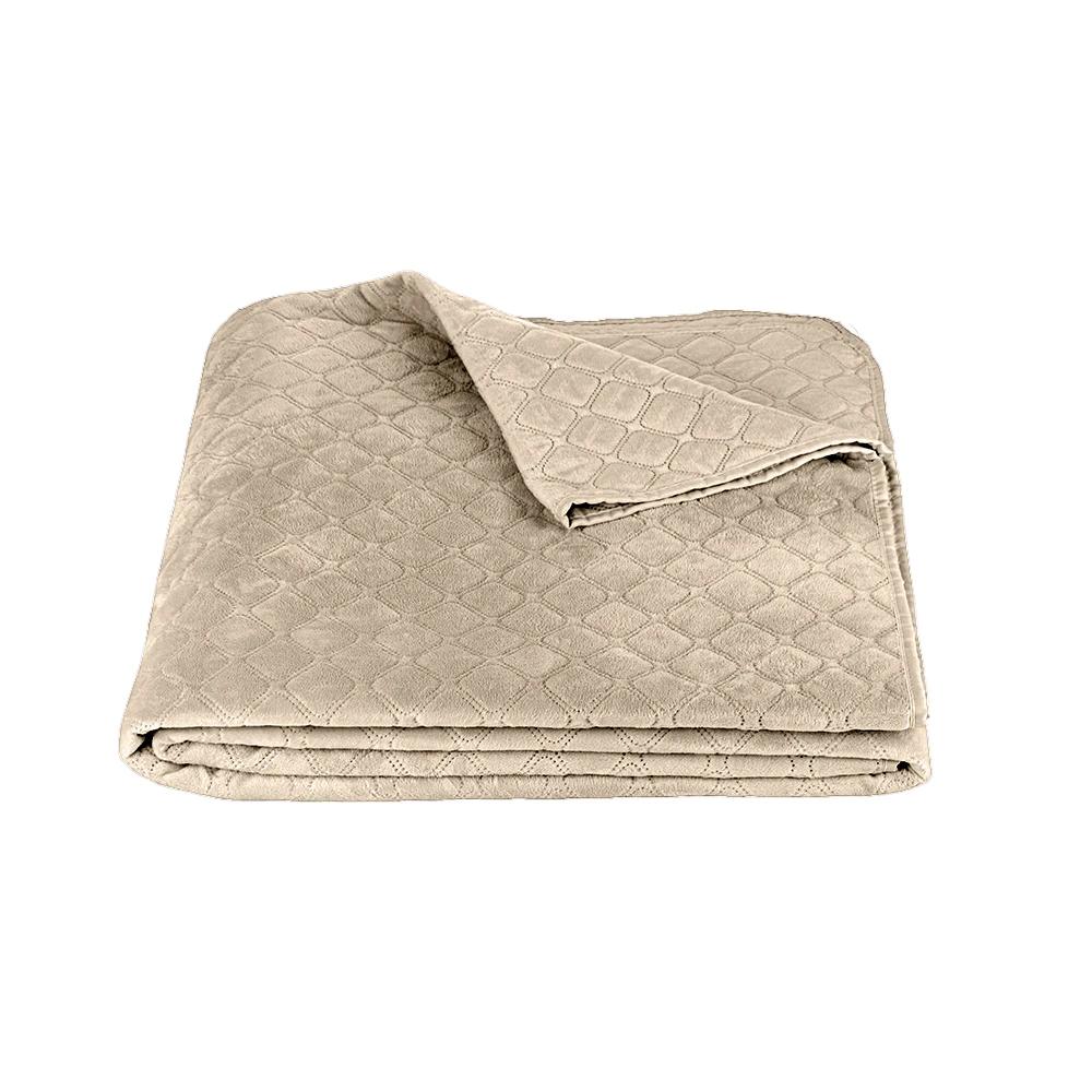Bed Covers TEP "VELOUR" Golden Beige/Rhombus round