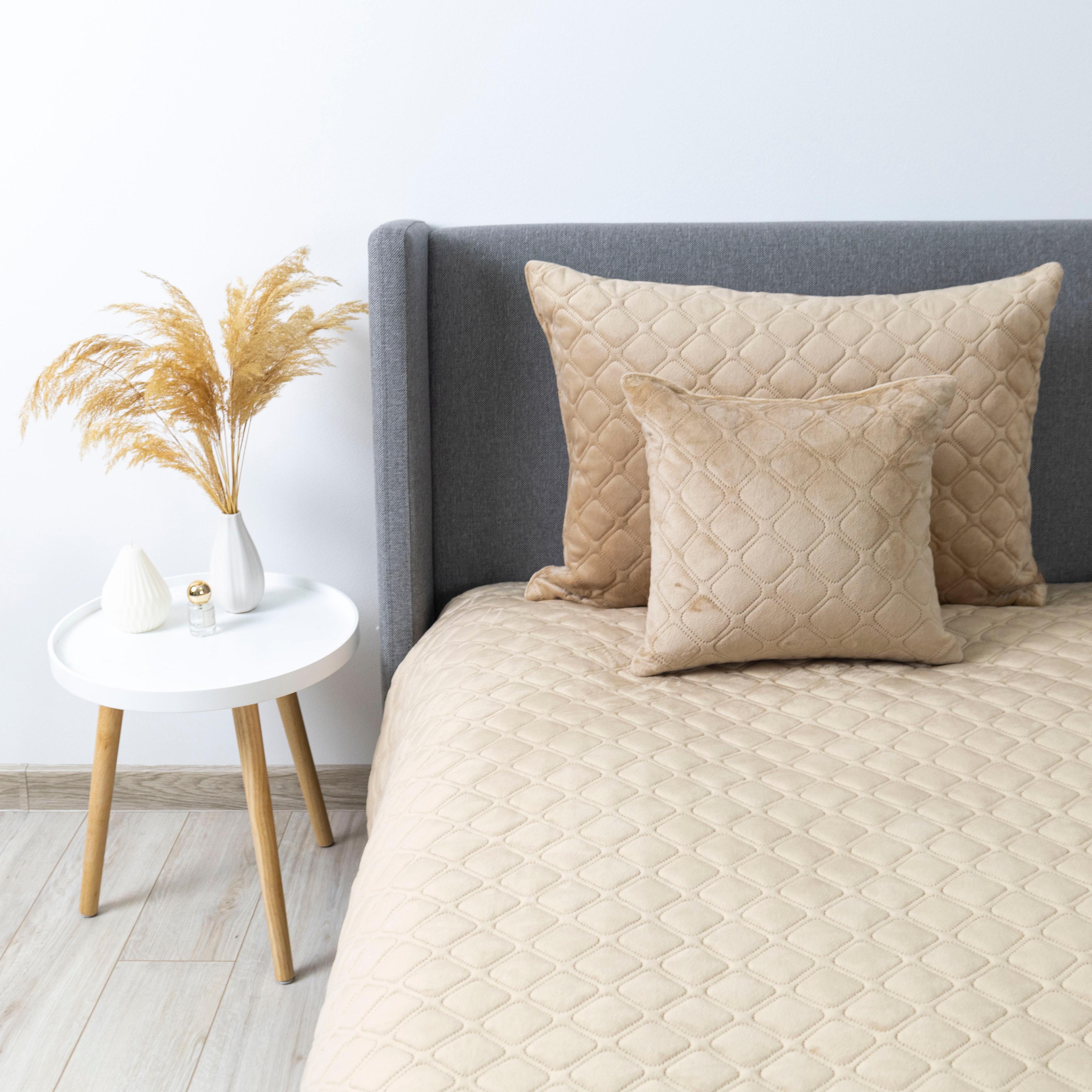 Bed Covers TEP "VELOUR" Golden Beige/Rhombus round, 150x210 - Photo 8
