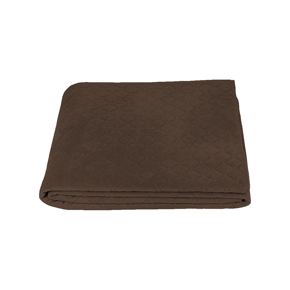 Покривало ТЕП "VELOUR" Коричневе/Ромб круглий, 240x260 - Фото 4