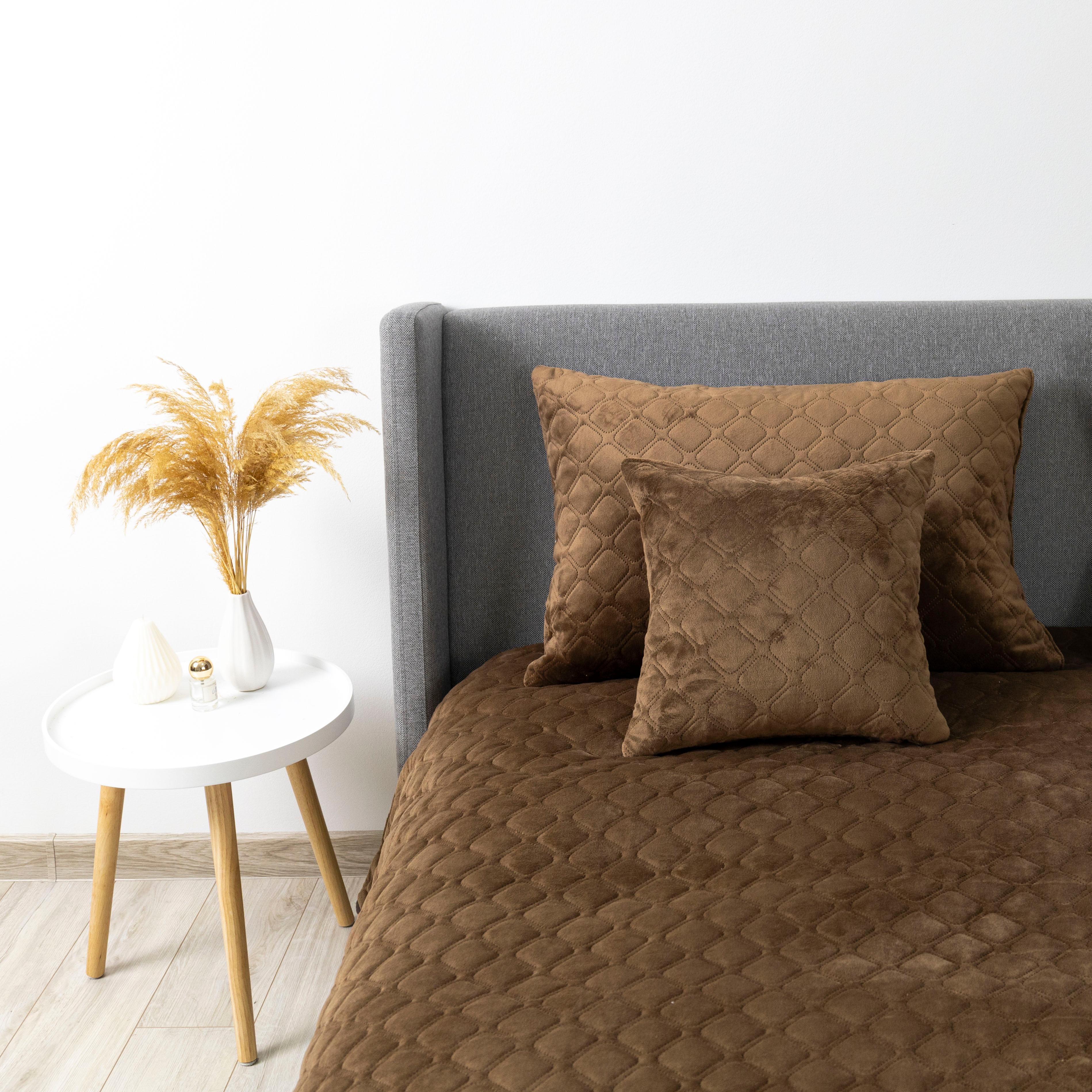 Покривало ТЕП "VELOUR" Коричневе/Ромб круглий, 240x260 - Фото 8
