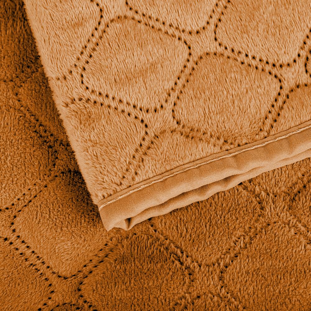 Bed Covers TEP "VELOUR" Coffee/Rhombus round, 240x260 - Photo 3
