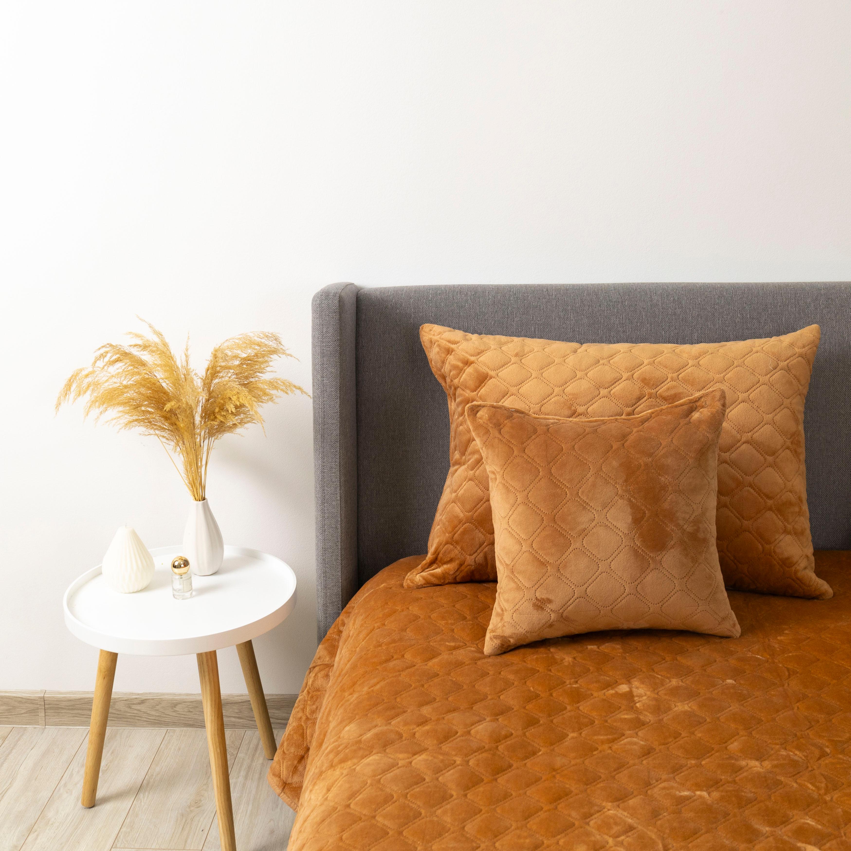 Bed Covers TEP "VELOUR" Coffee/Rhombus round, 240x260 - Photo 8