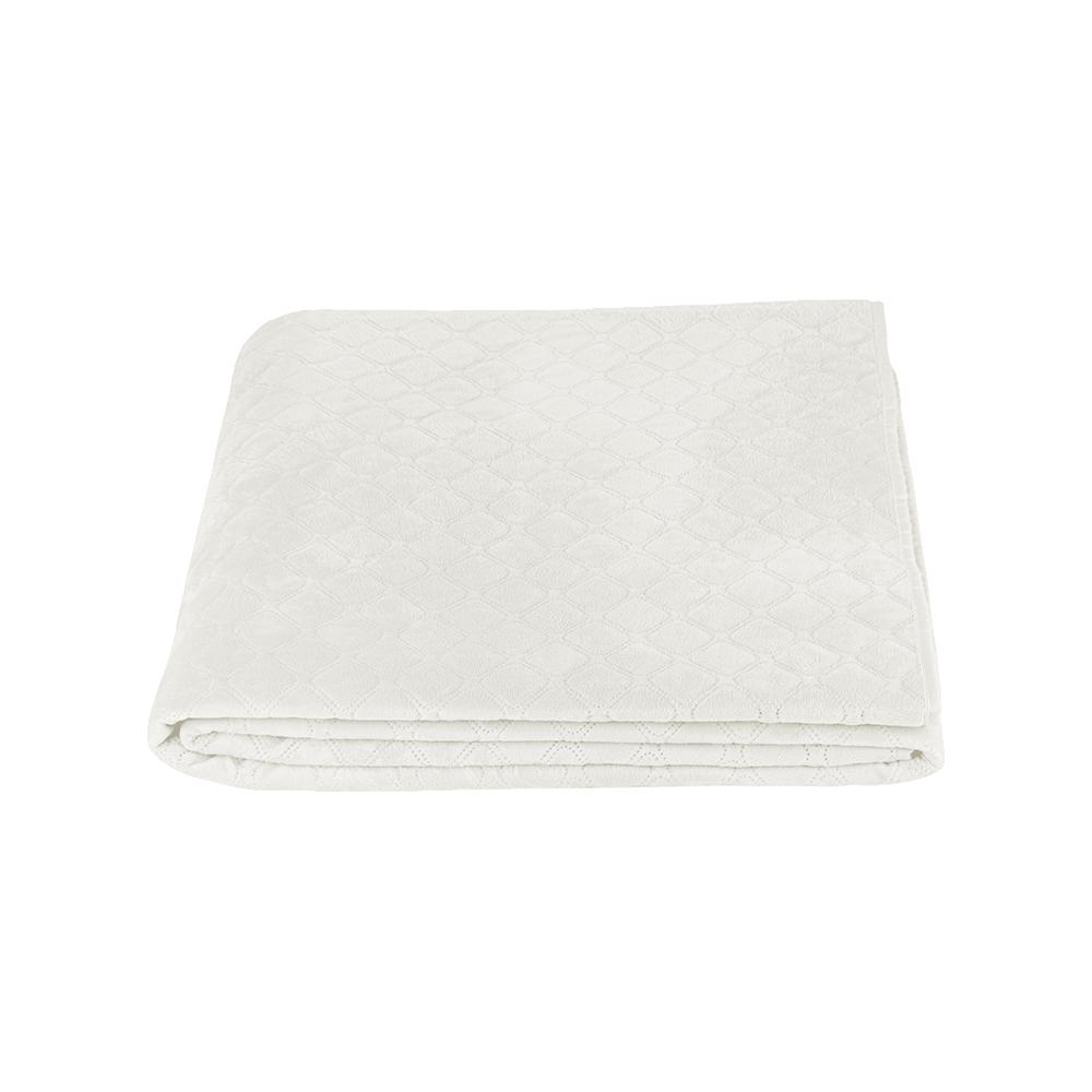 Покрывало ТЕП "VELOUR" Молочное/Ромб круглый, 150x210 - Фото 5