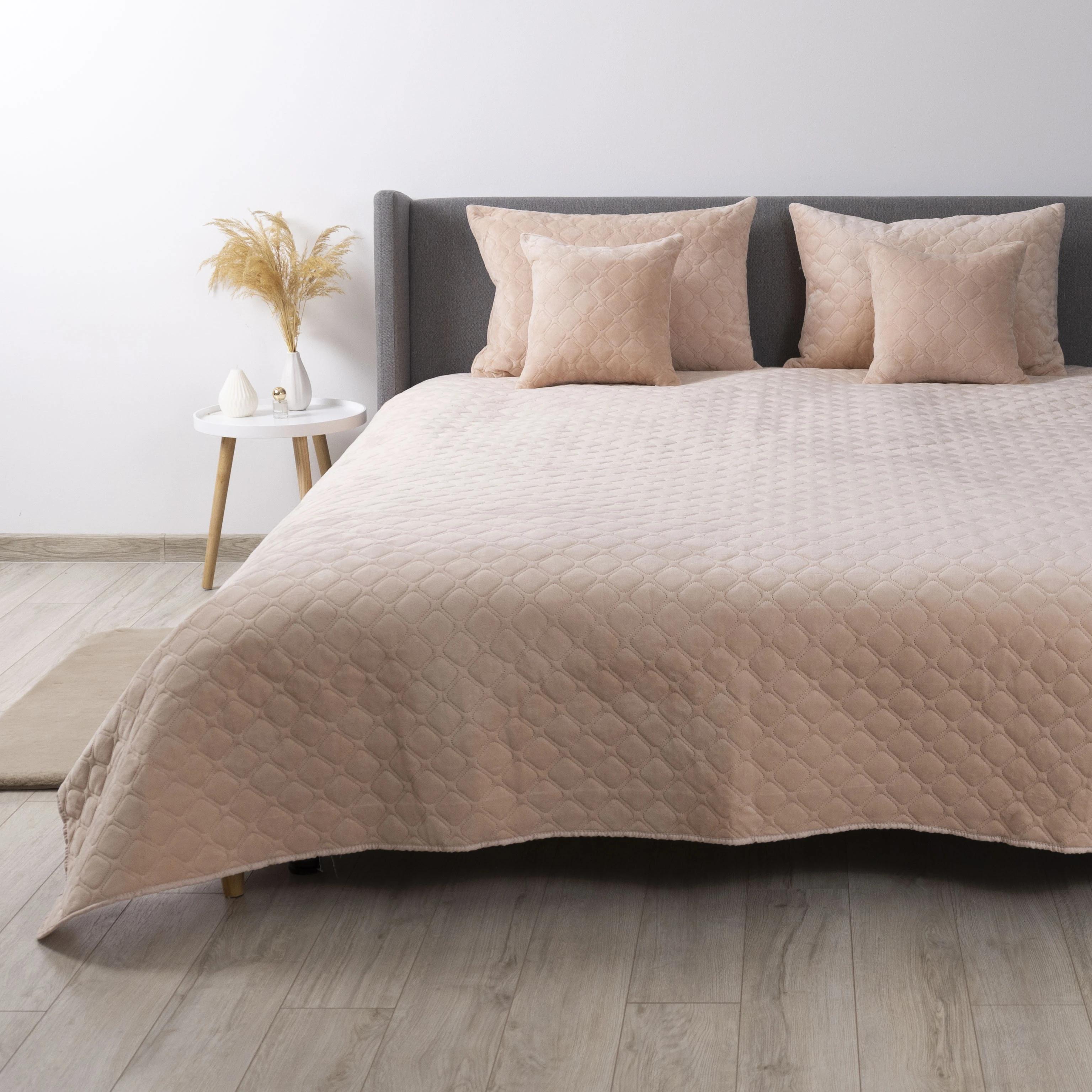 Покривало ТЕП "VELOUR" Пудра/Ромб круглий, 240x260