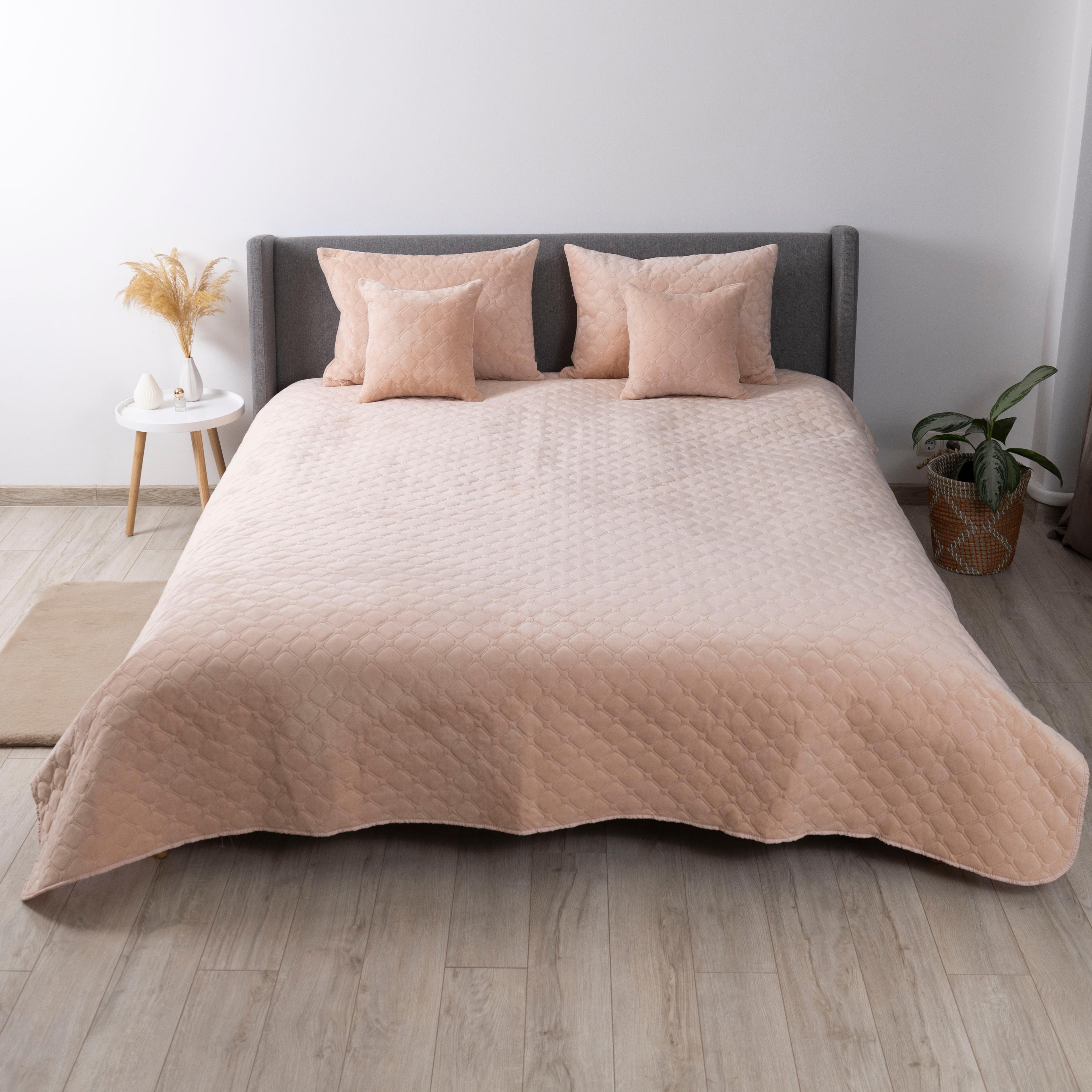 Bed Covers TEP "VELOUR" Powder/Rhombus round, 150x210 - Photo 5