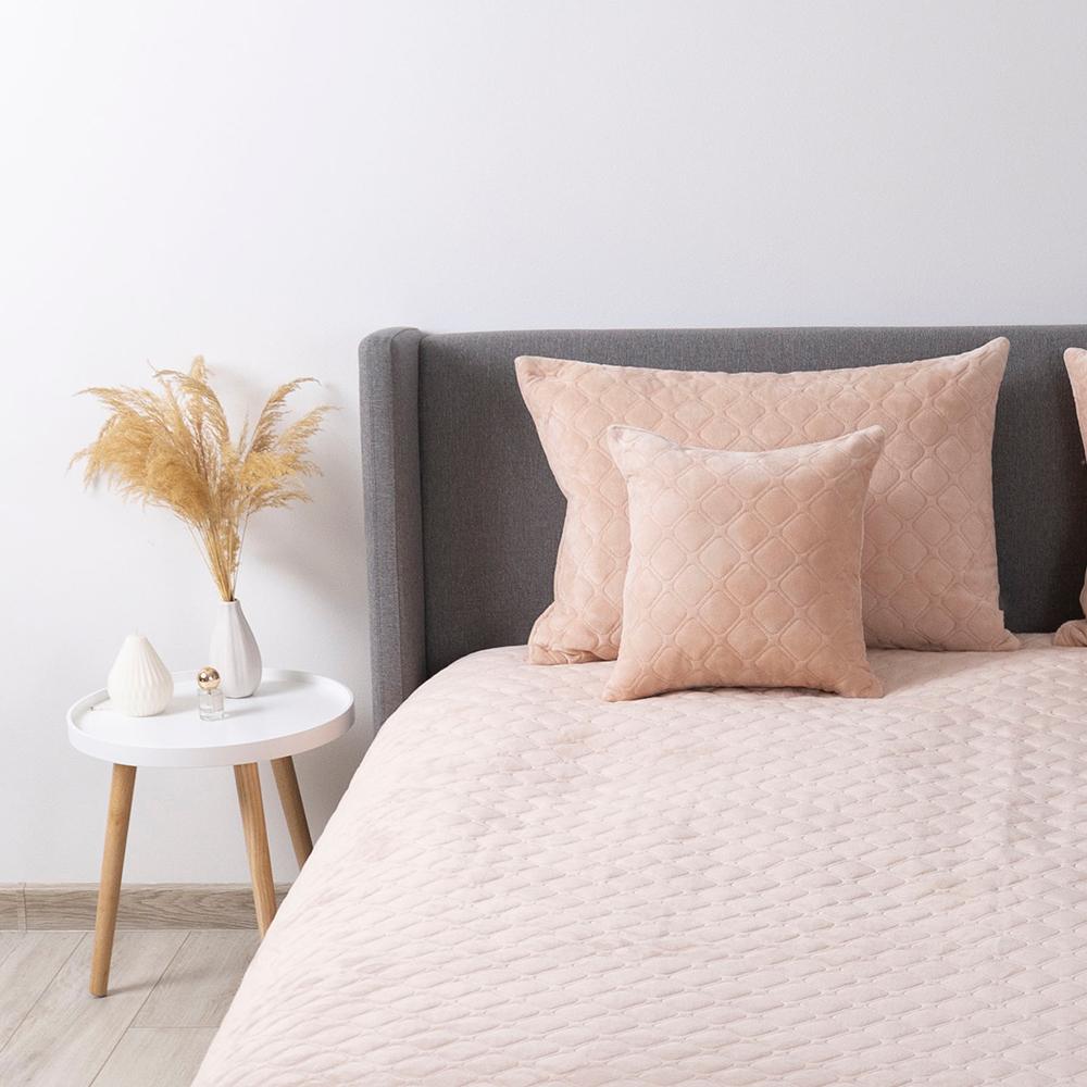 Bed Covers TEP "VELOUR" Powder/Rhombus round, 150x210 - Photo 8