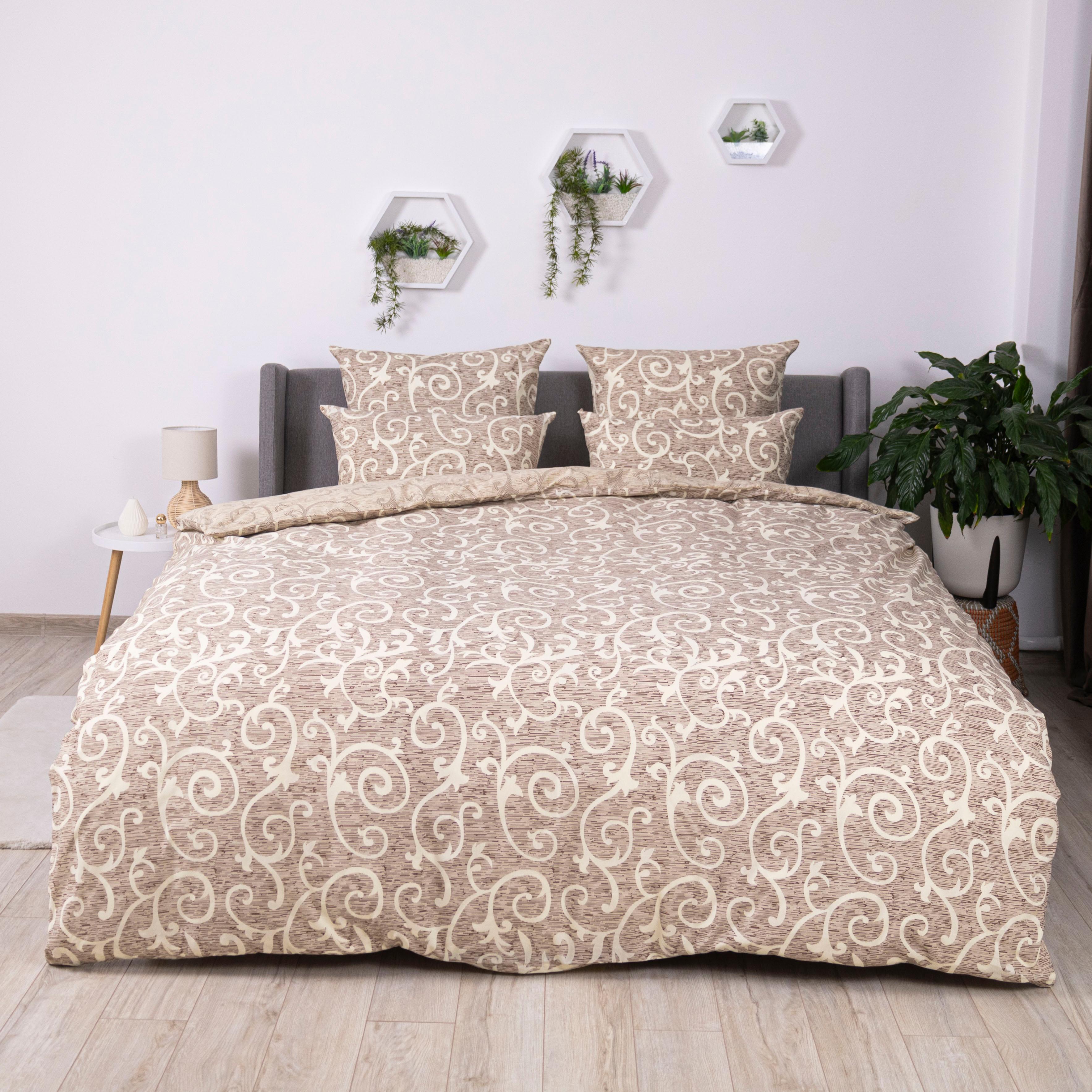 Bedding Set TEP "Soft dreams" Beige and White, 70х70, one and a half - Photo 2
