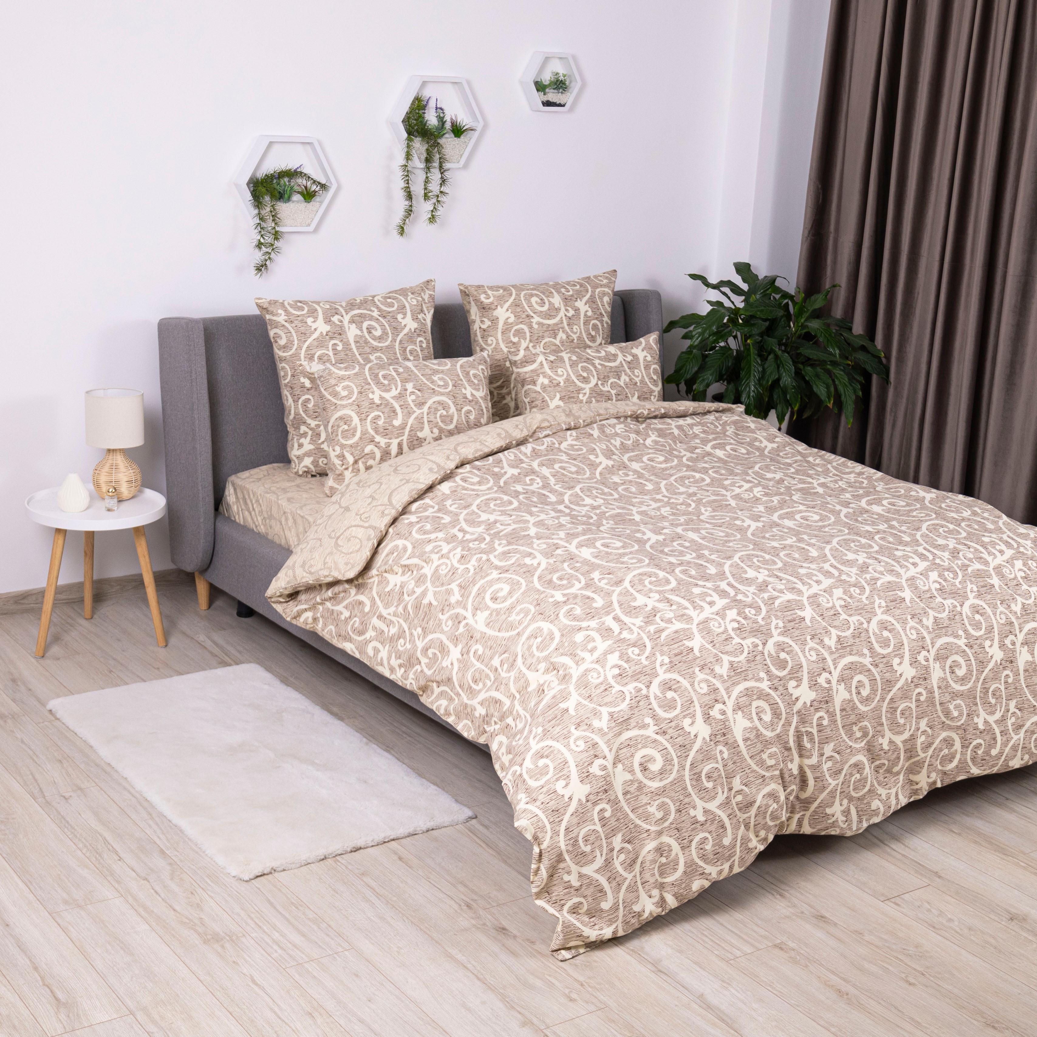Bedding Set TEP "Soft dreams" Beige and White, 70х70, one and a half - Photo 3