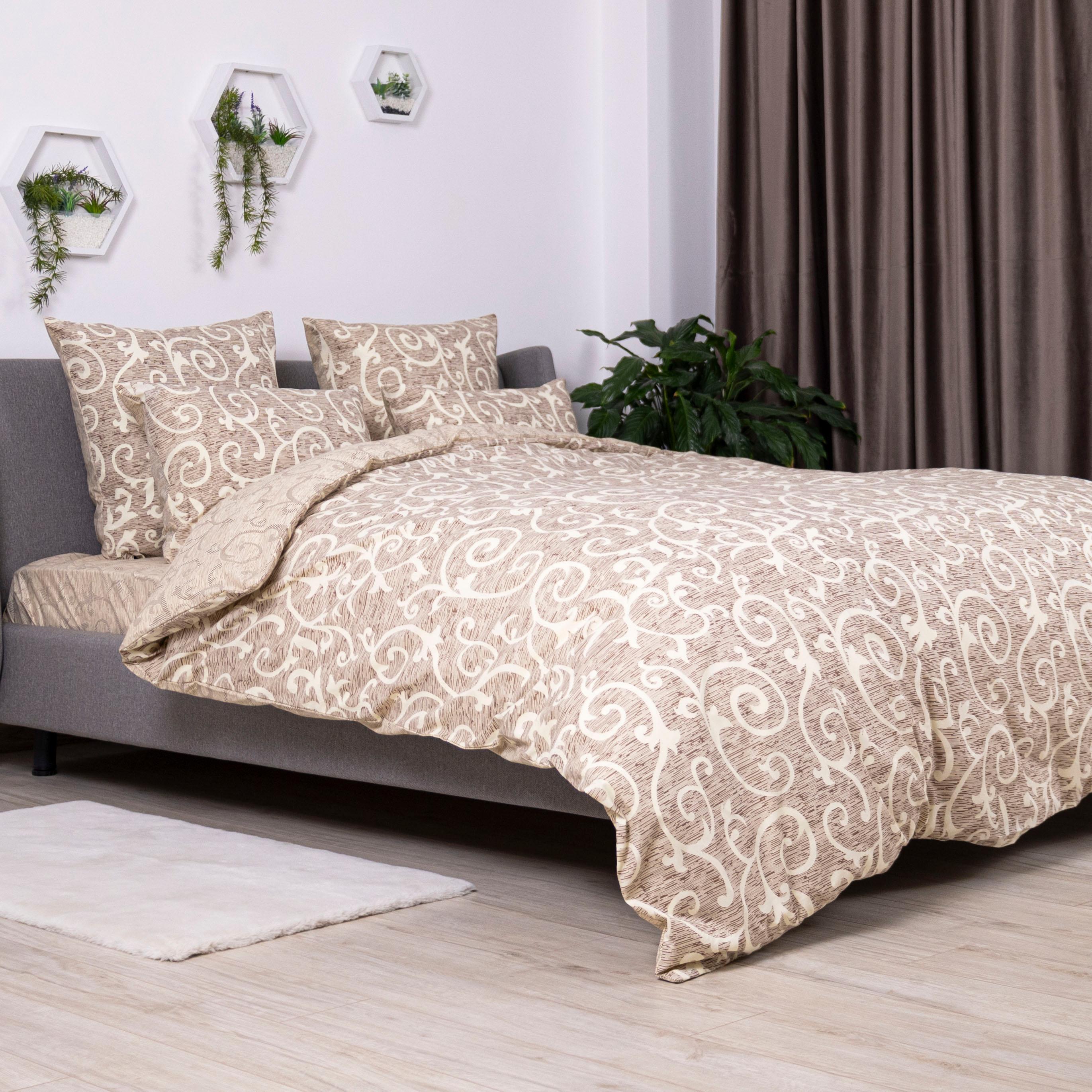 Bedding Set TEP "Soft dreams" Beige and White, 70х70, one and a half - Photo 4