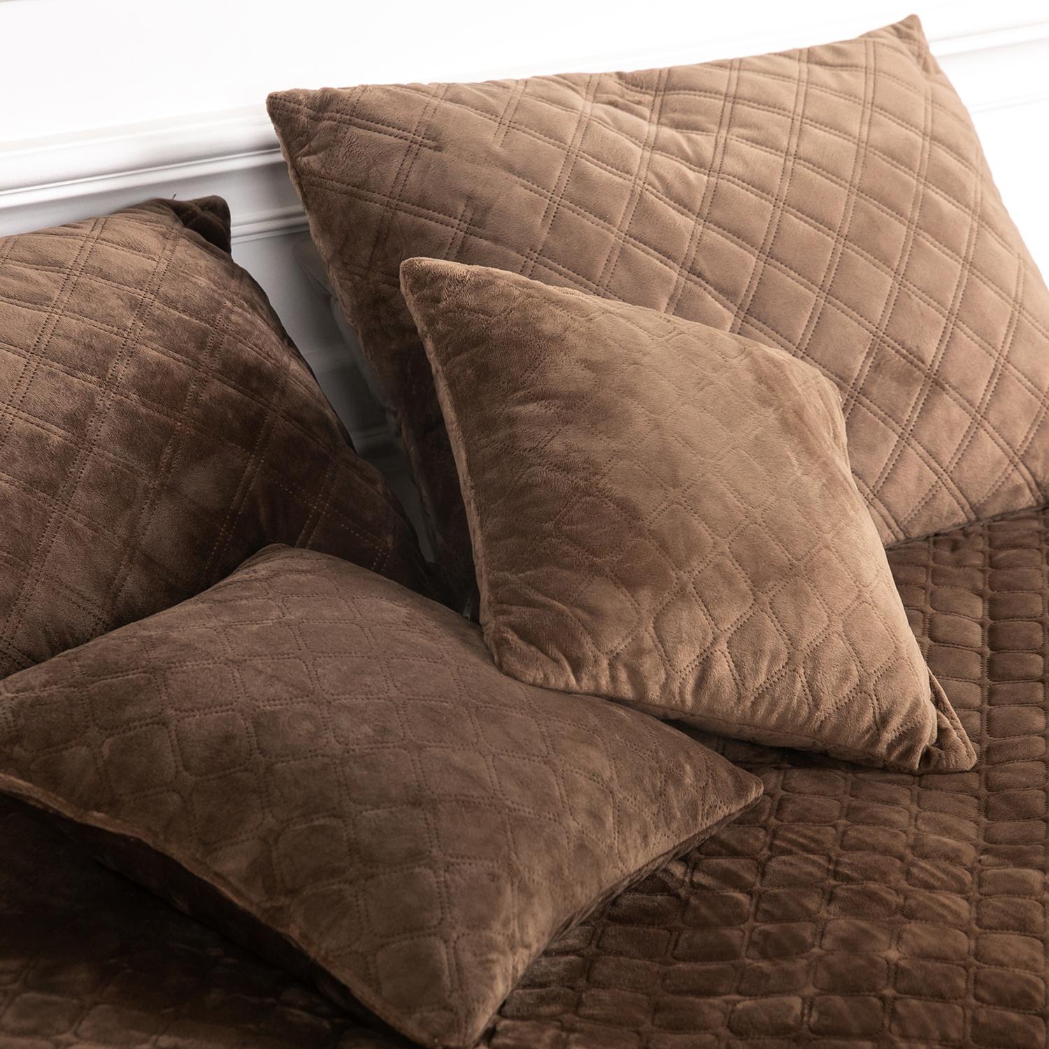 Подушка декоративная "VELOUR" Коричневая,  - Фото 5