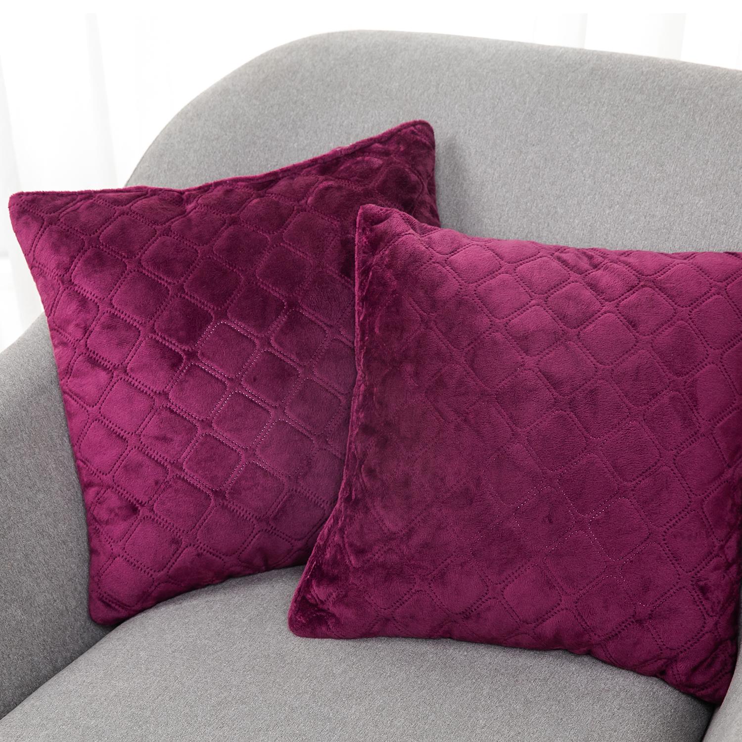 Подушка декоративная "VELOUR" Бордовая,  - Фото 4