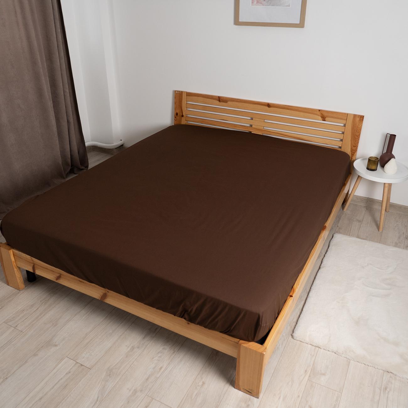 Sheet "NATHNENNYA" with an elastic band Cocoa, 120x200 - Photo 2