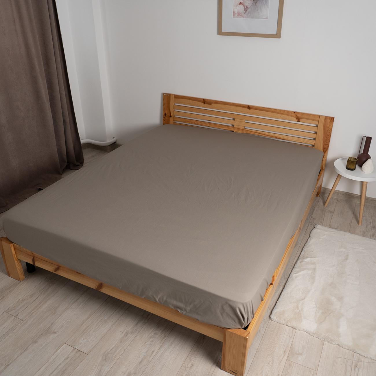 Sheet "NATHNENNYA" with an elastic band Khaki, 120x200 - Photo 2
