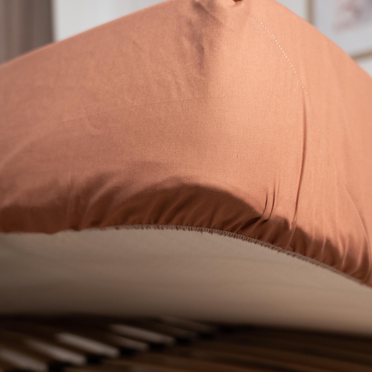 Sheet "NATHNENNYA" with an elastic band Caramel, 120x200 - Photo 3