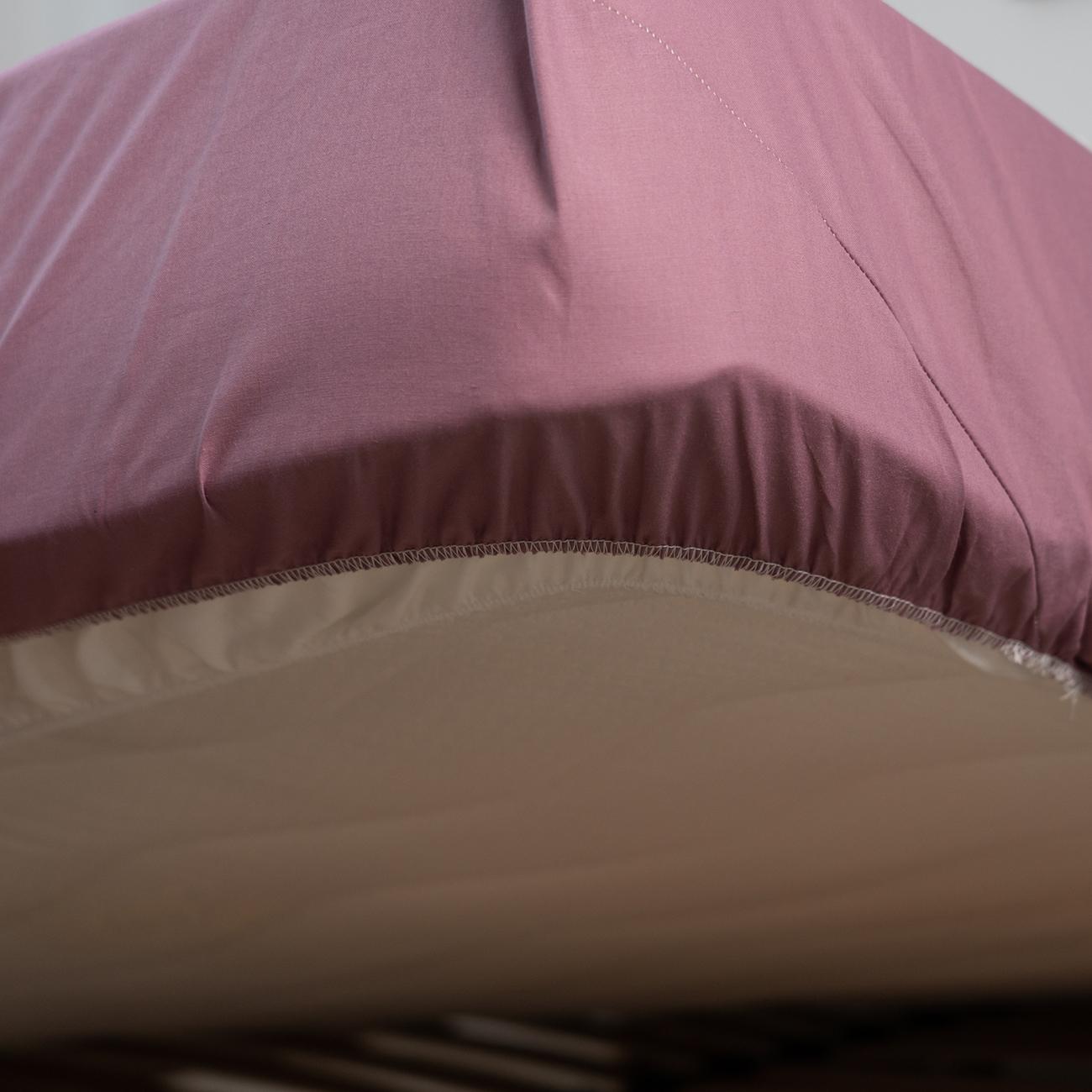 Sheet "NATHNENNYA" with an elastic band Ash rose, 120x200 - Photo 3