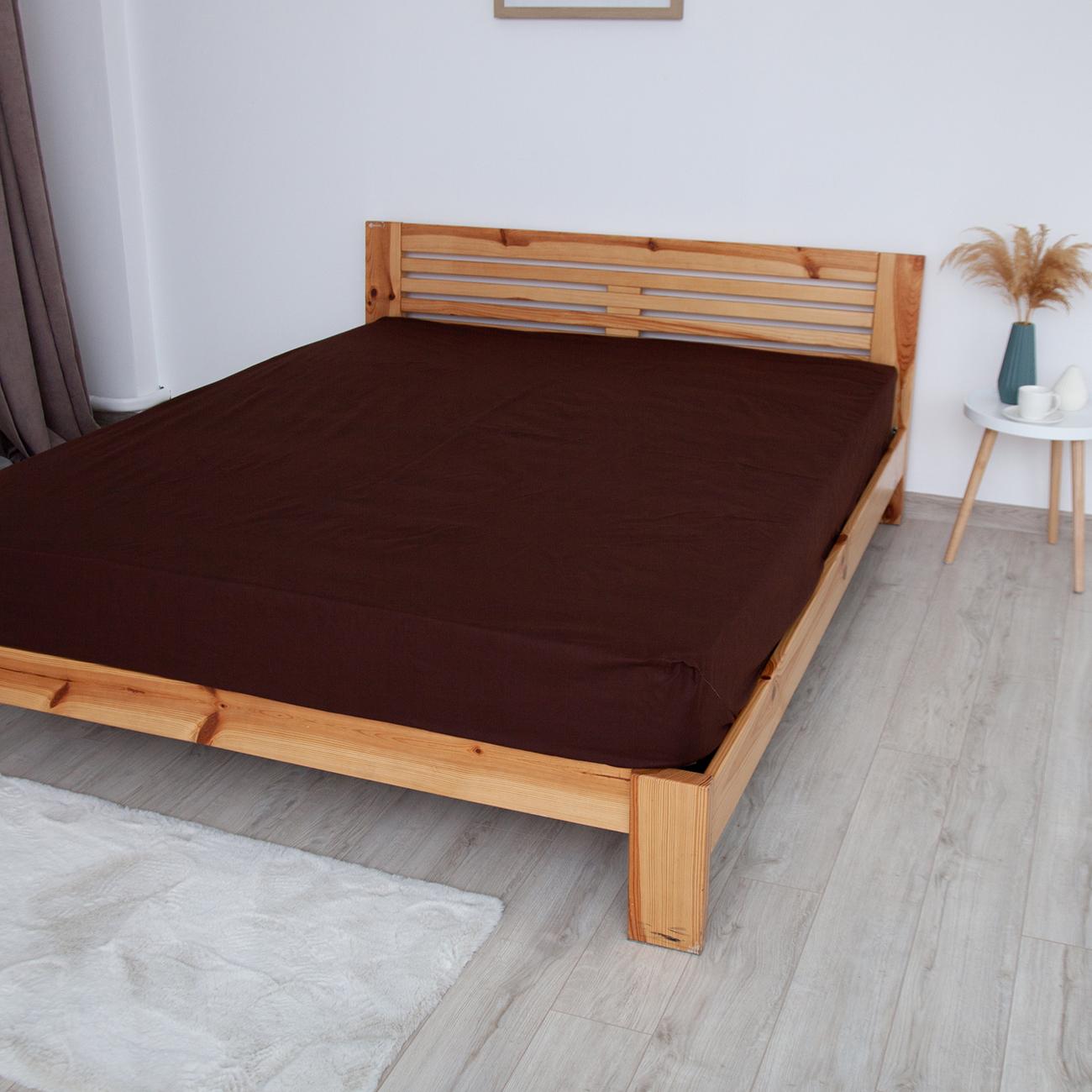 Sheet "NATHNENNYA" with an elastic band Chocolate, 160x200 - Photo 2