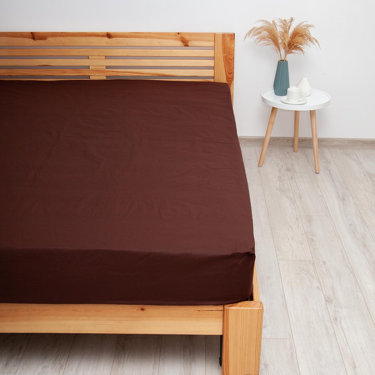 Sheet "NATHNENNYA" with an elastic band Chocolate, 160x200 - Photo 4