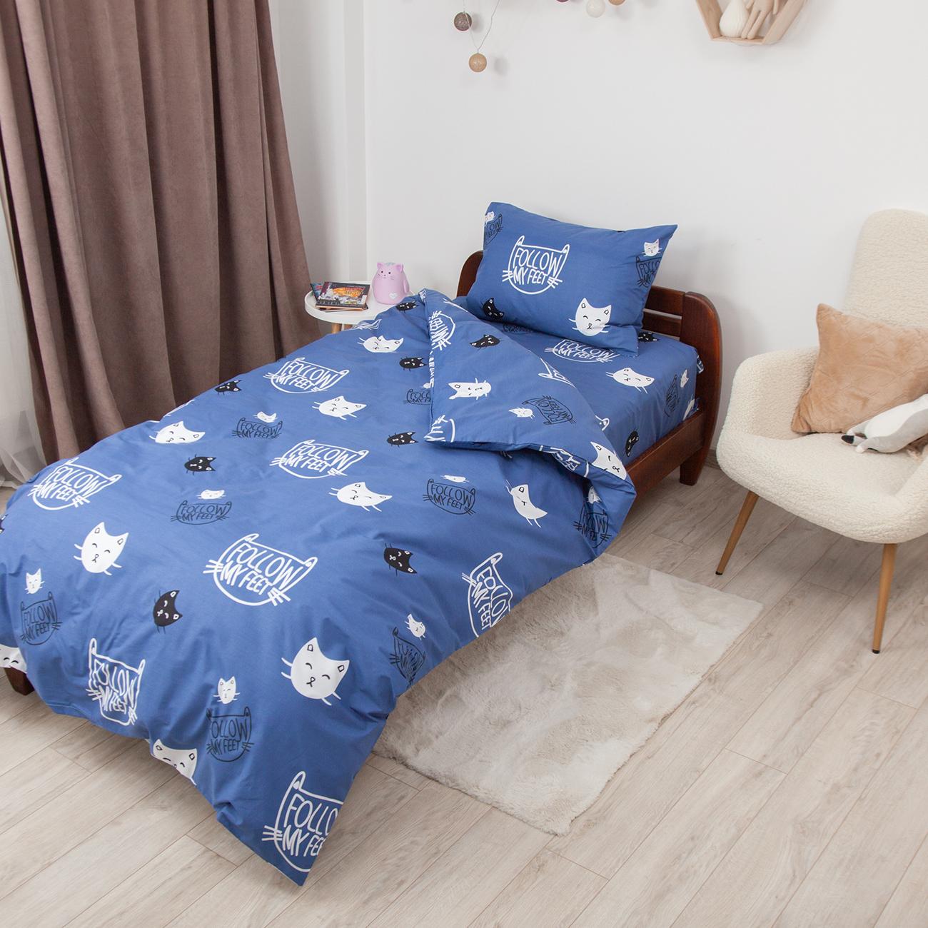 Постільна білизна ТЕП "Soft dreams" Кошенятка (сині), 50x70, підліткова - Фото 4